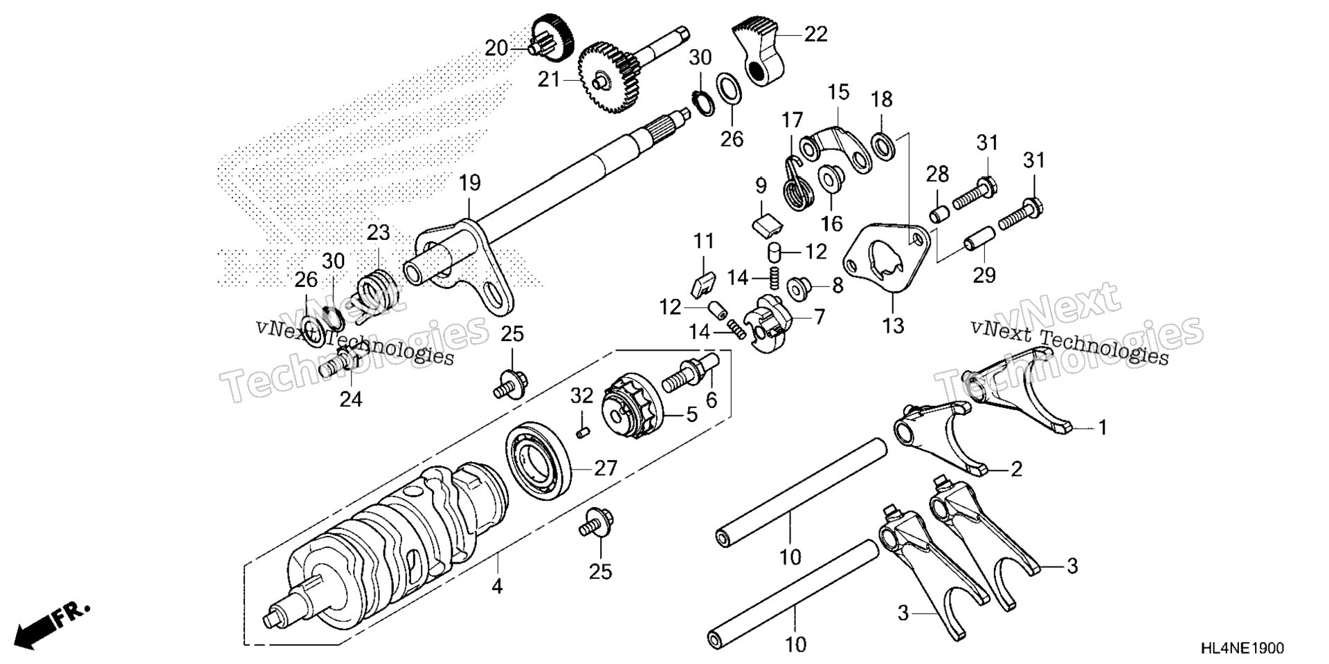 GEARSHIFT вилка (TRANSMISSION)