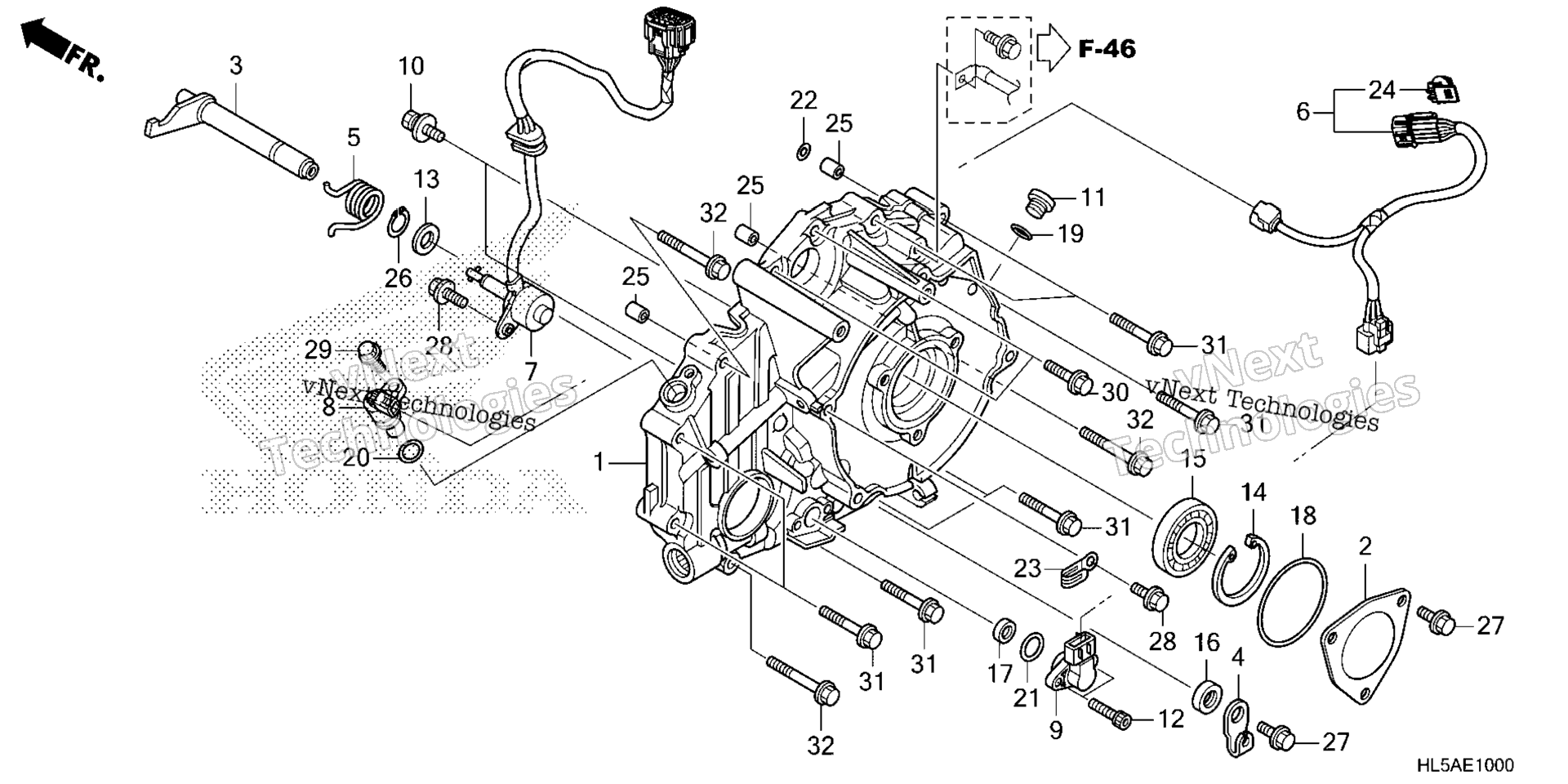 задний CRANKCASE крышка