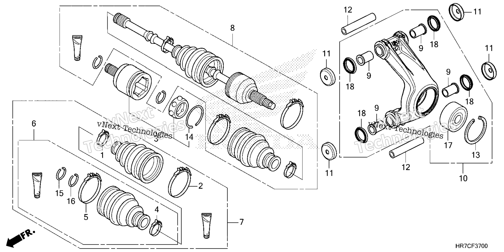 Задняя часть KNUCKLE / REAR DRIVESHAFT
