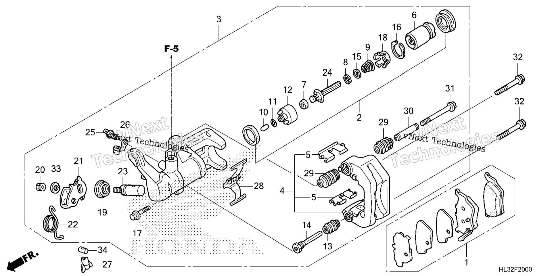 Задний суппорт тормоза
