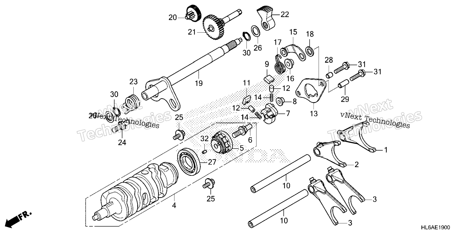 GEARSHIFT вилка (TRANSMISSION)