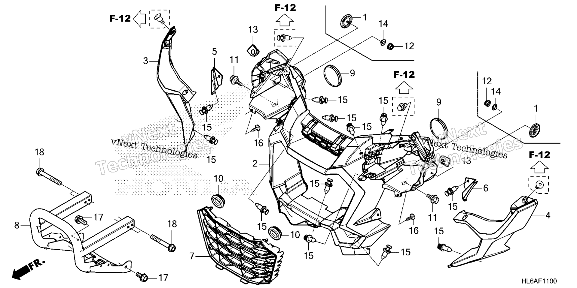 Передняя часть GRILLE / BUMPER
