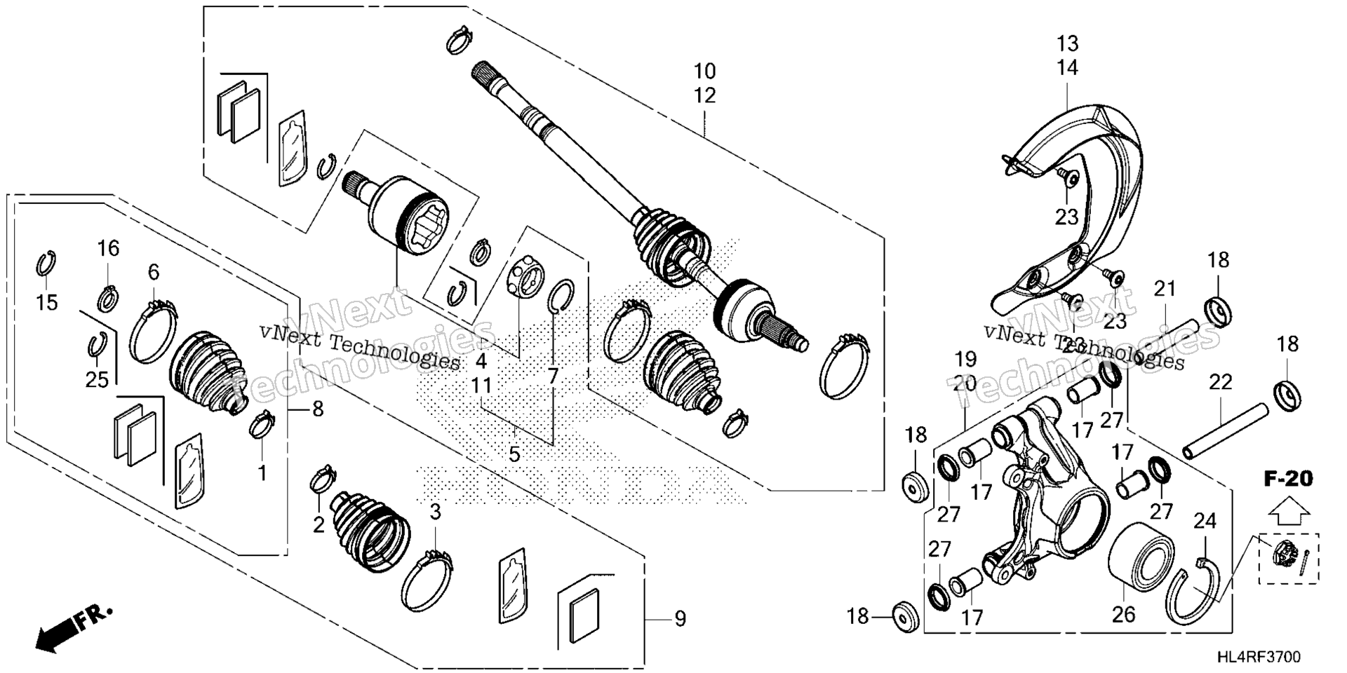 Задняя часть KNUCKLE / REAR DRIVESHAFT