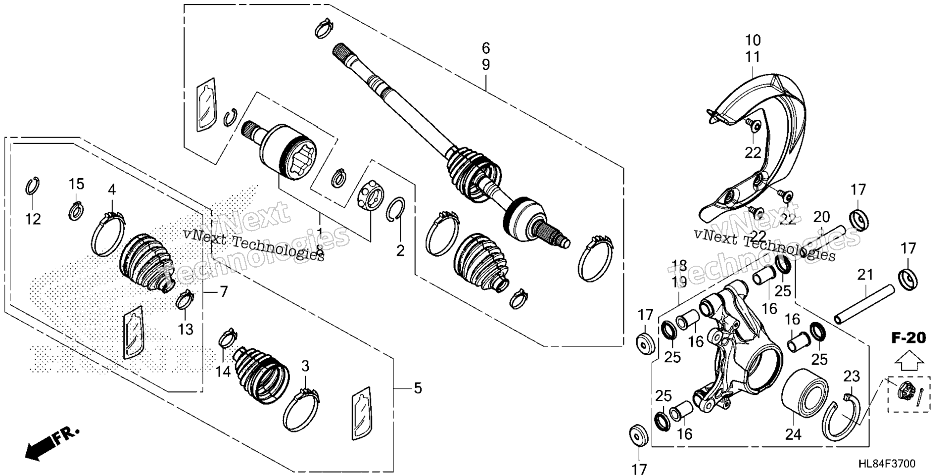 Задняя часть KNUCKLE / REAR DRIVESHAFT