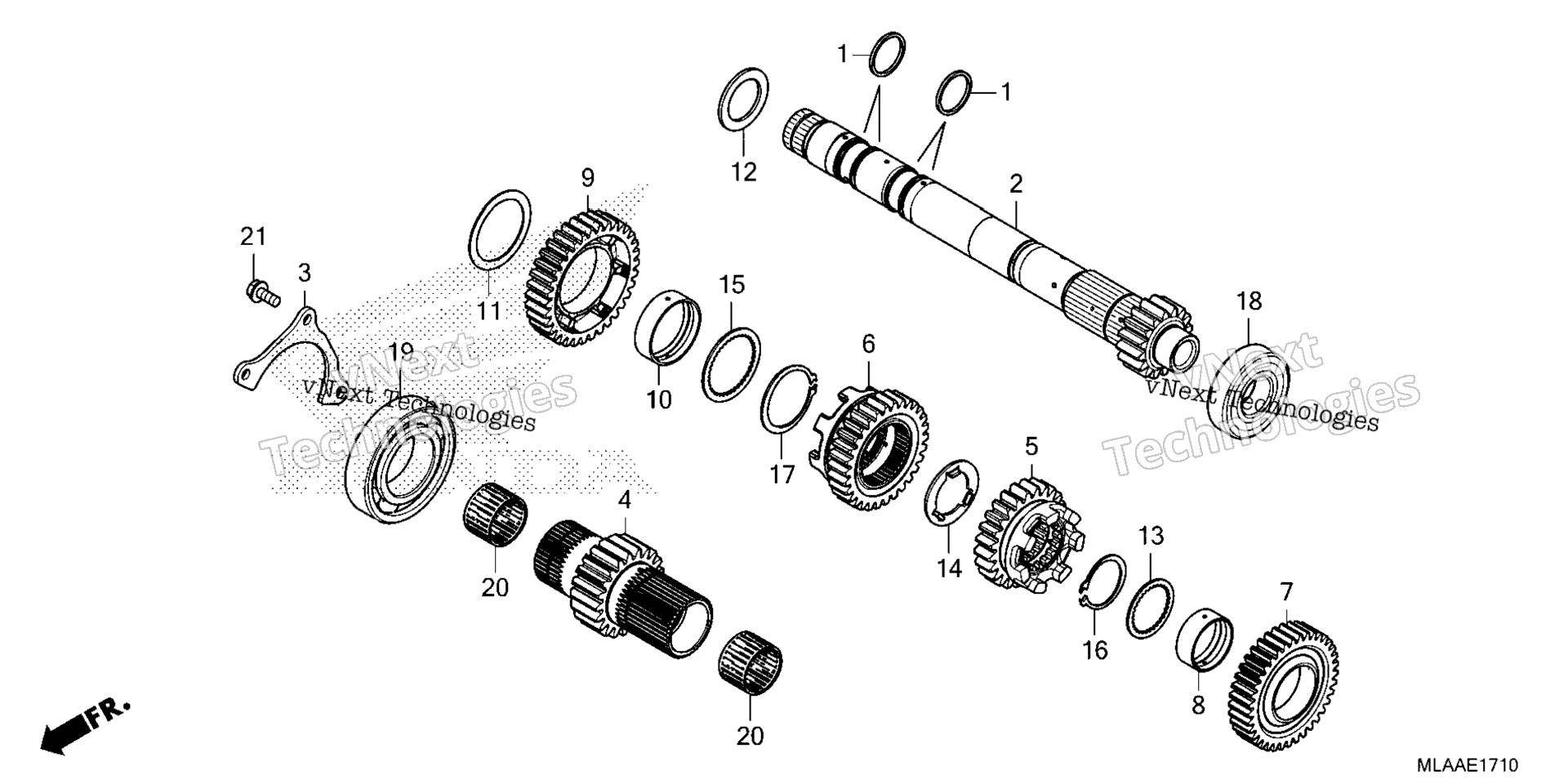 Трансмиссия (MAINSHAFT) (CMX1100D/D2)
