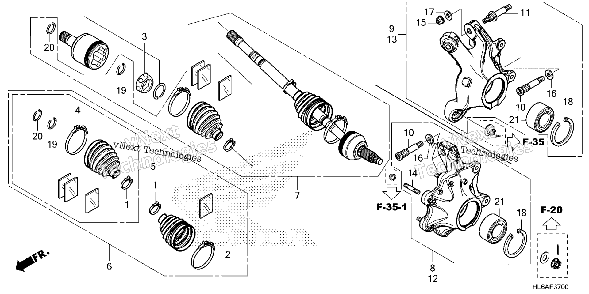 Задняя часть KNUCKLE / REAR DRIVESHAFT