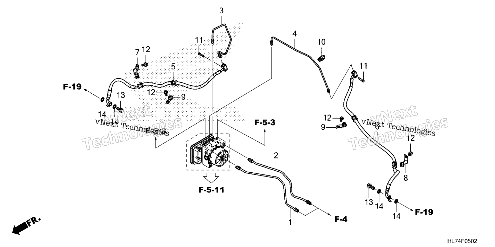 Передний тормоз PIPE / FRONT BRAKE HOSE (2)