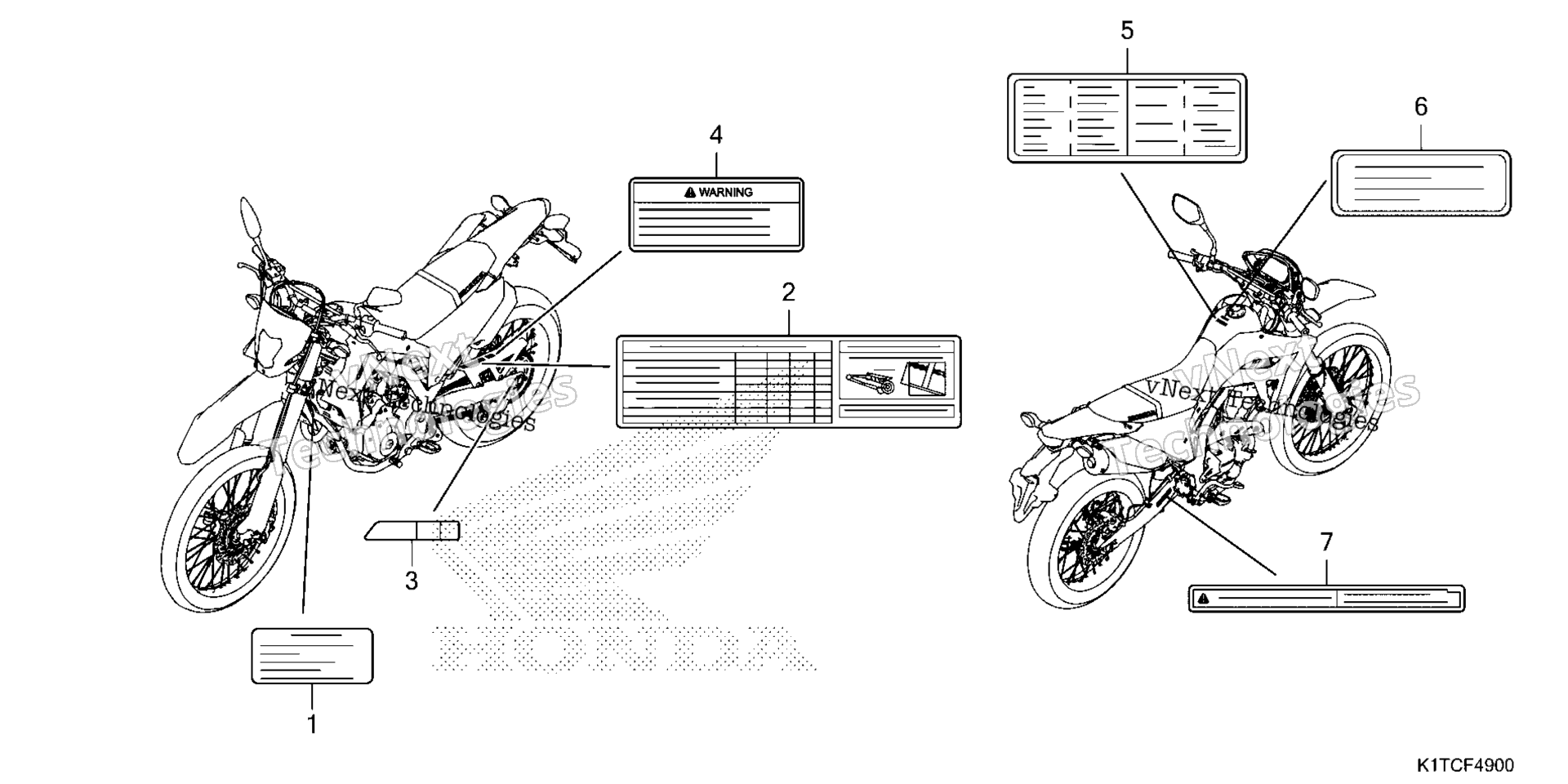 CAUTION LABELS (CRF300L / LA / LDA)