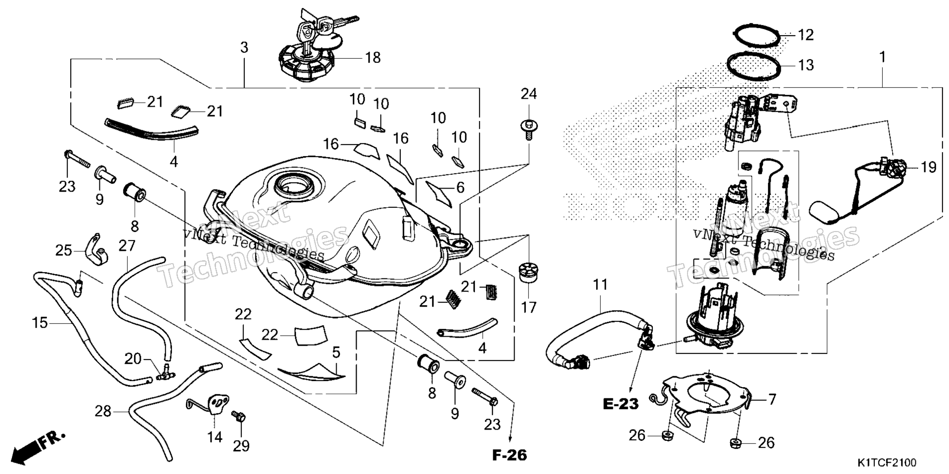 Топливный бак (CRF300L/LA/LDA)