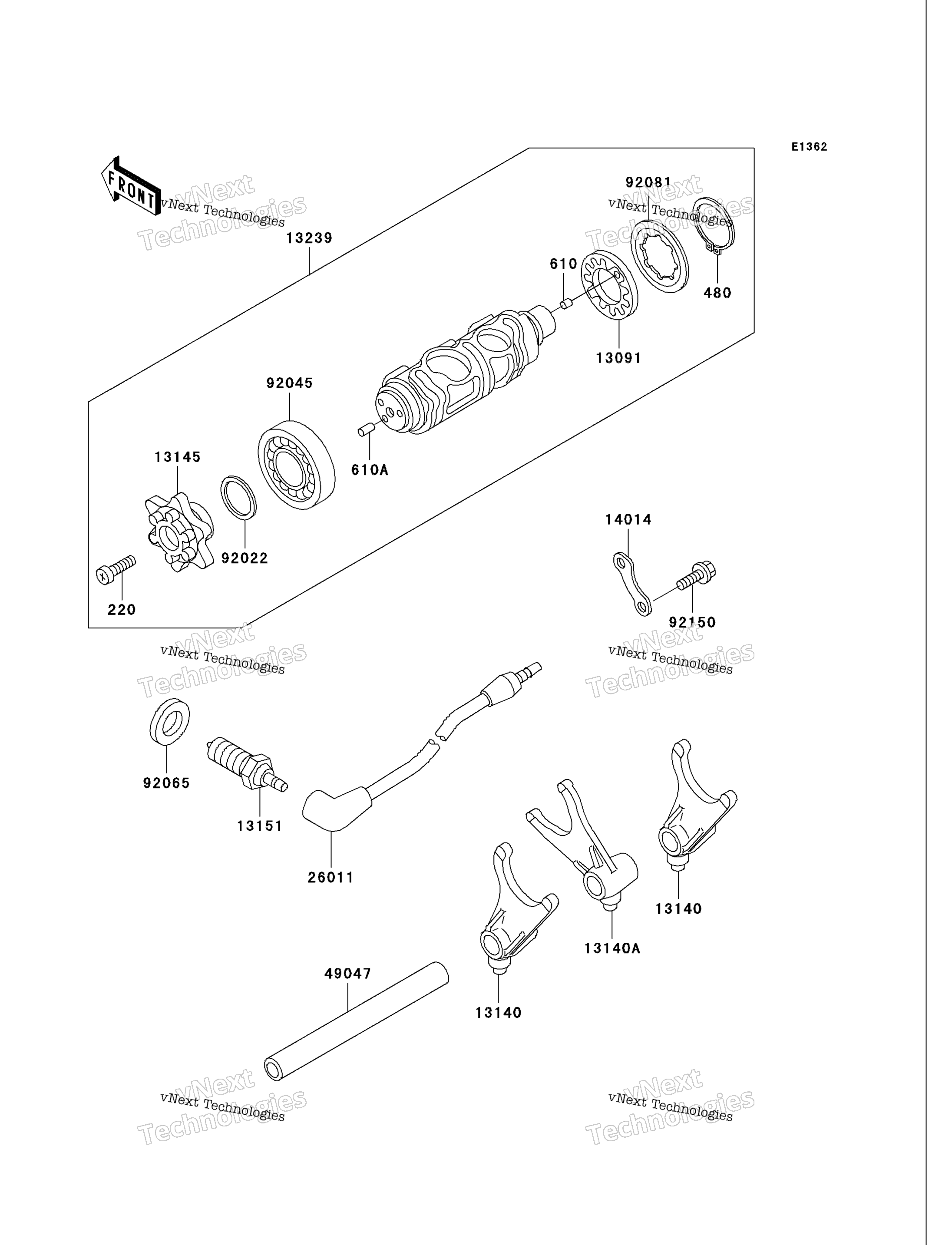 передача Change Drum / Shift Fork(S)