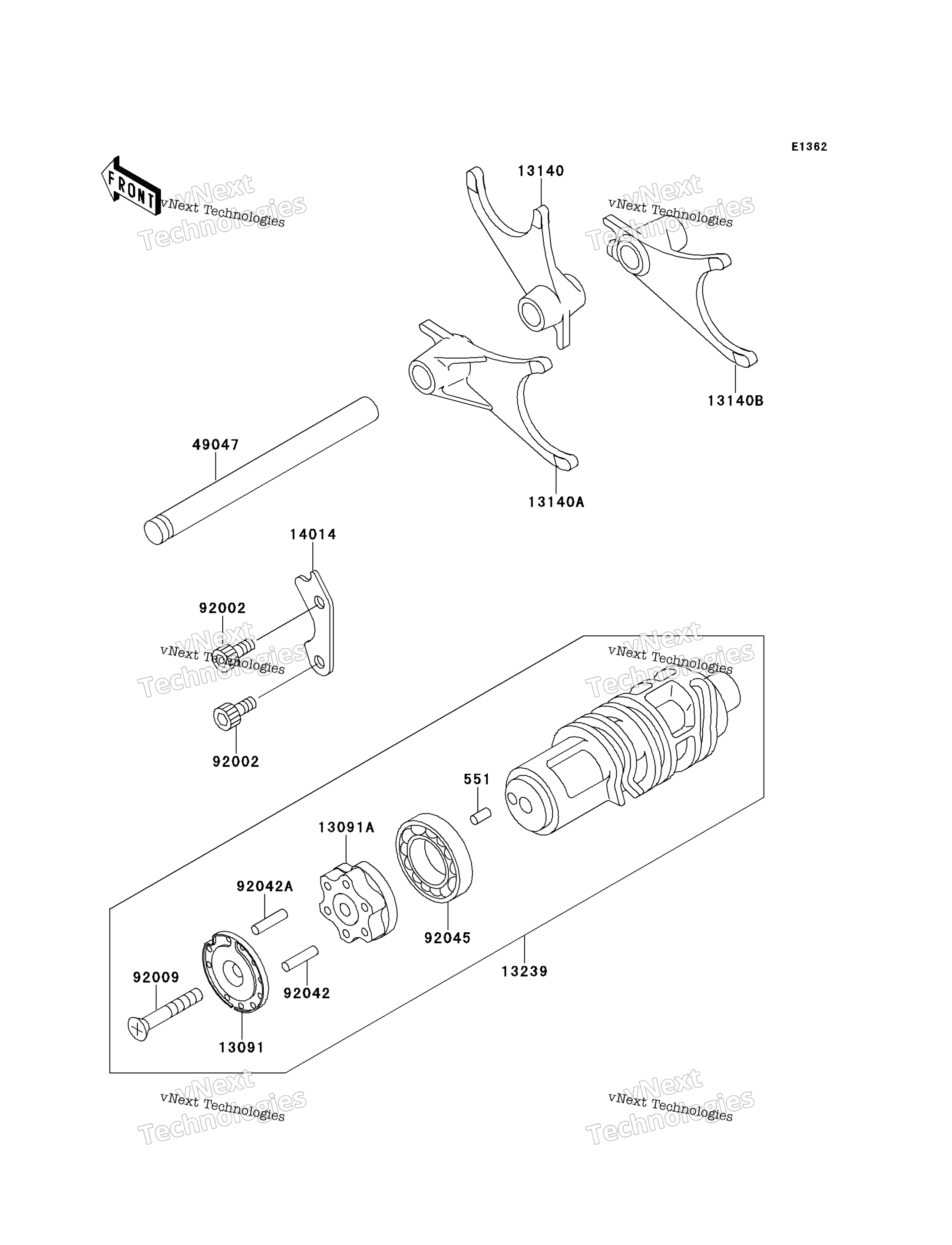 передача Change Drum / Shift Fork(S)