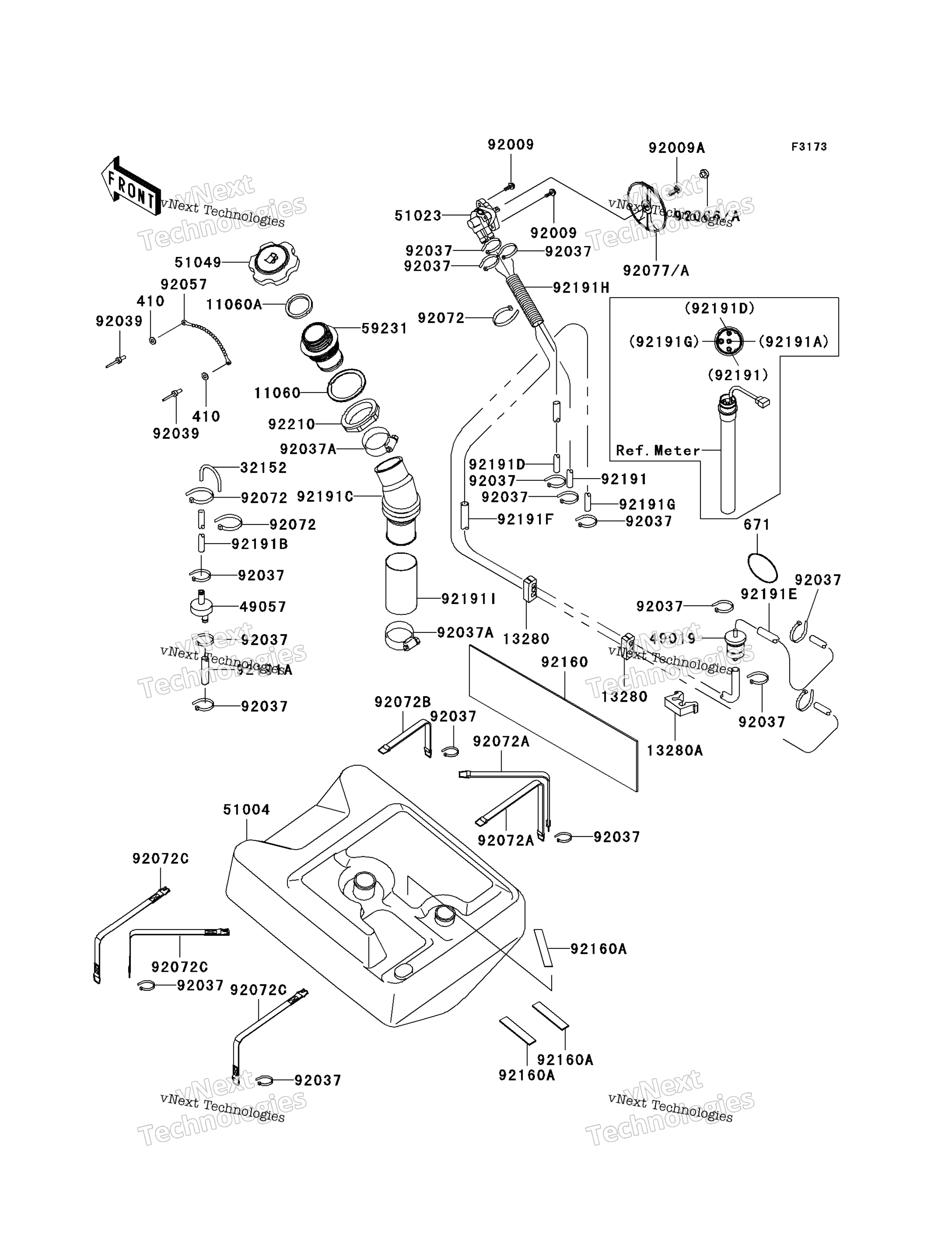 Топливный бак (Jh1200-A1/A2/A3)