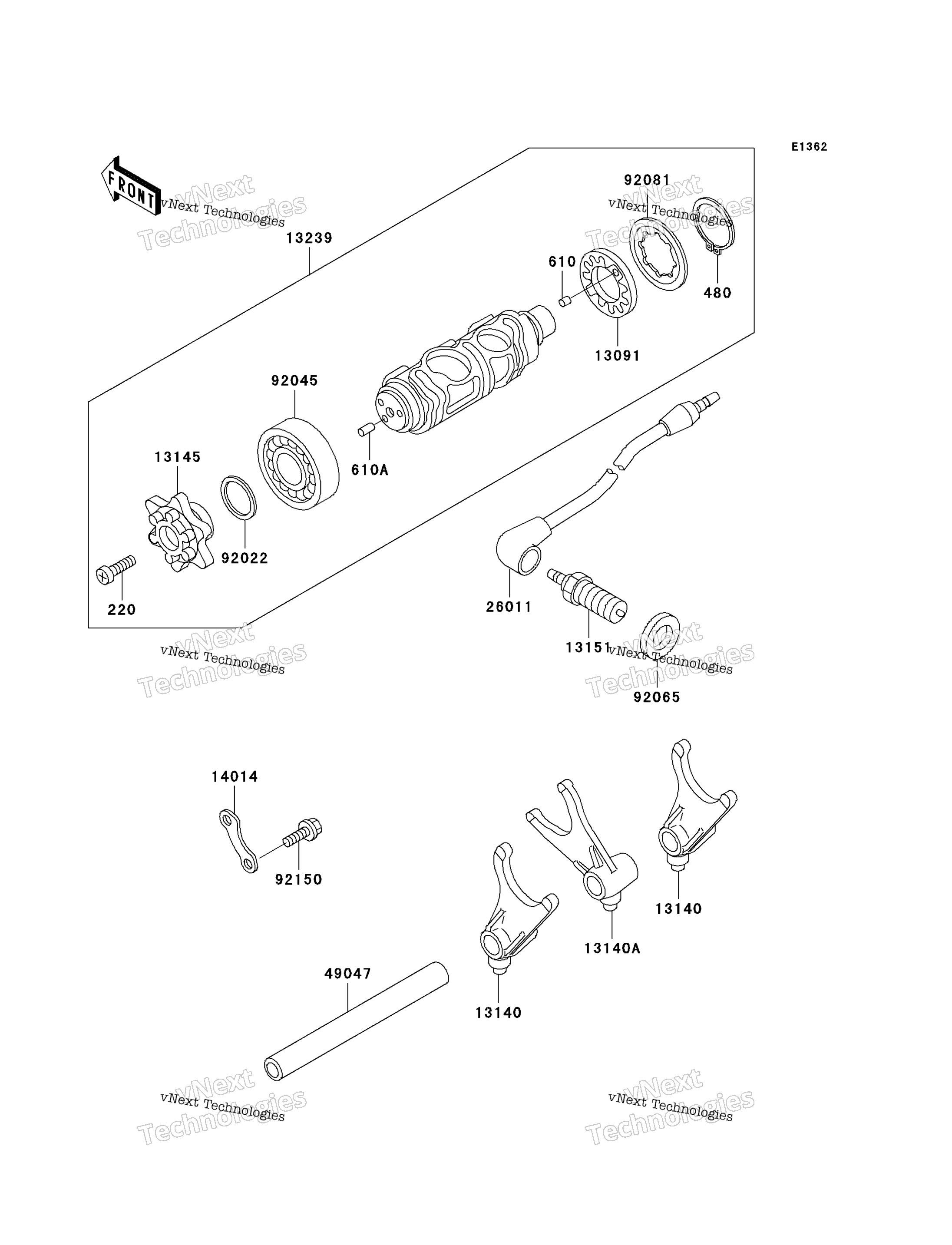 передача Change Drum / Shift Fork(S)