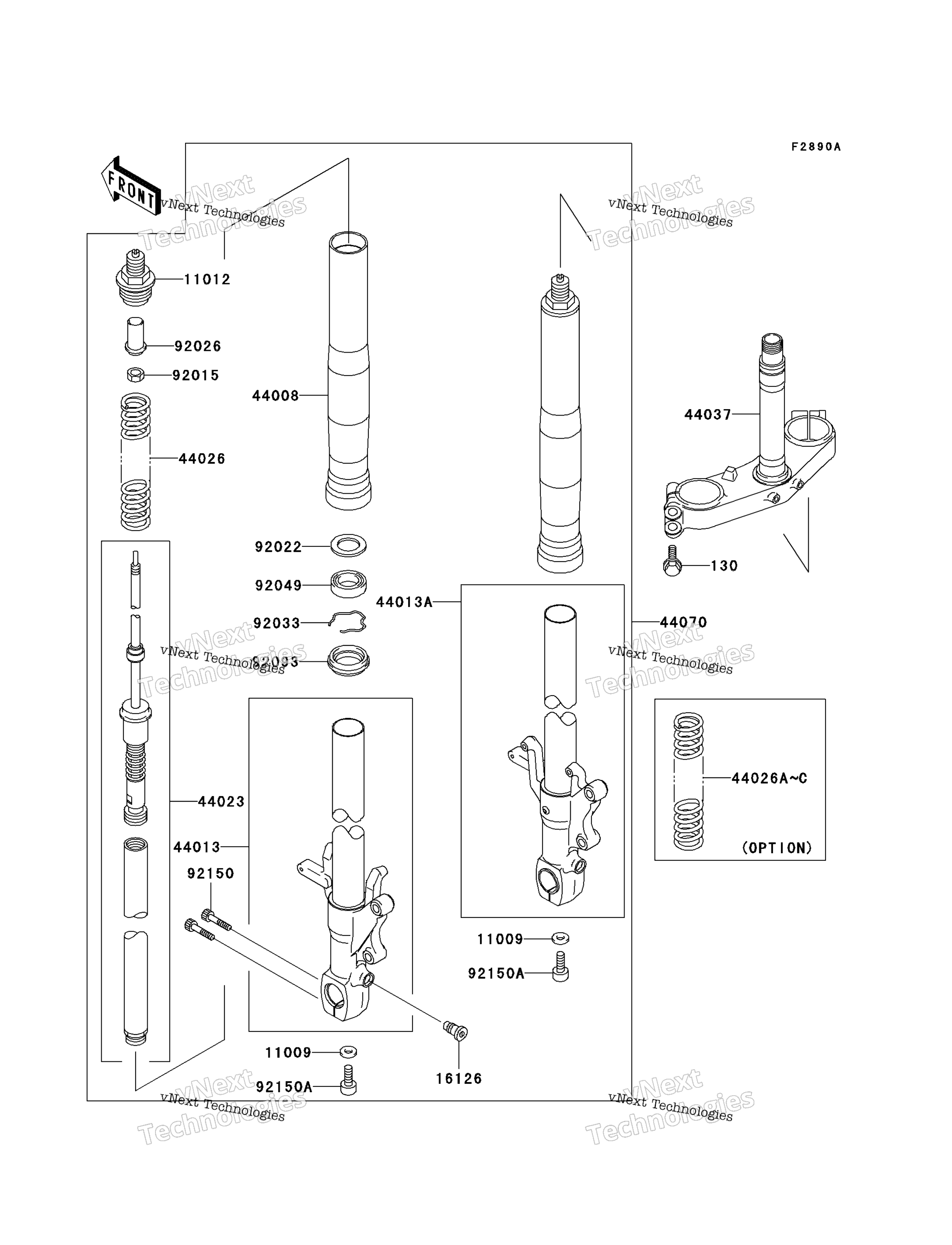 Опциональные запчасти (Zx-7Rr Front Fork)