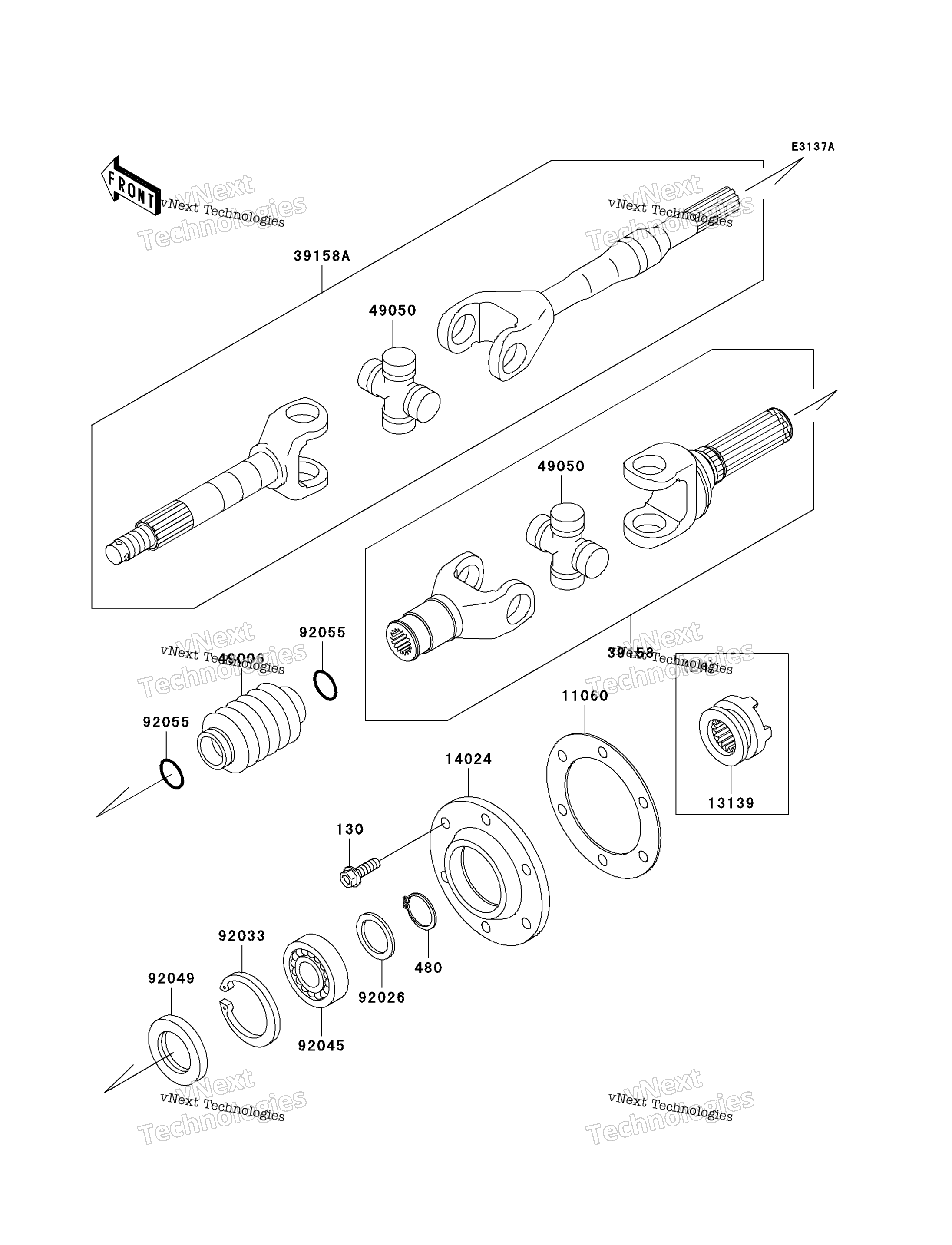 Привод Shaft-Rear (Kaf620-G4/G5)