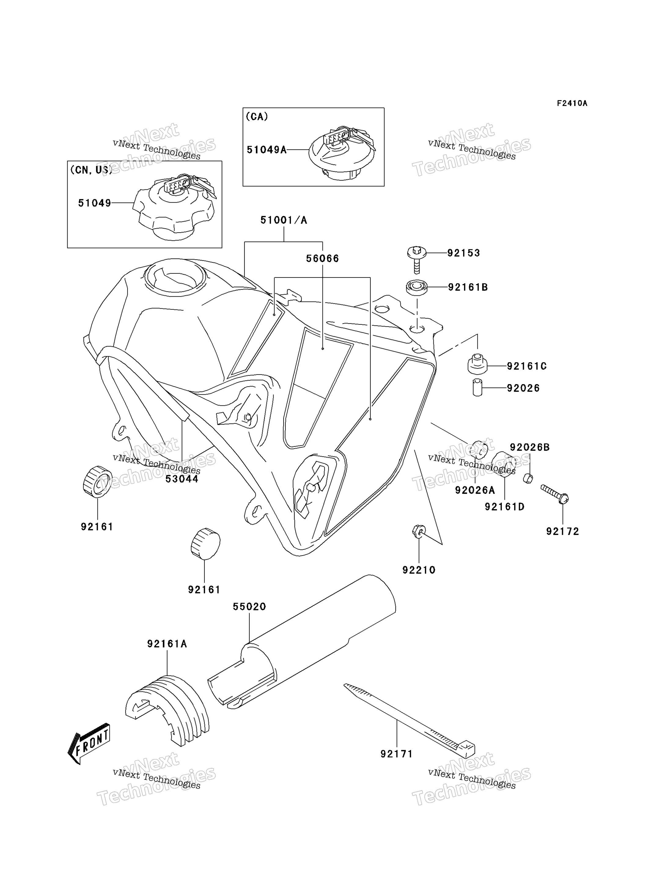 Топливный бак (Klx400-A2)