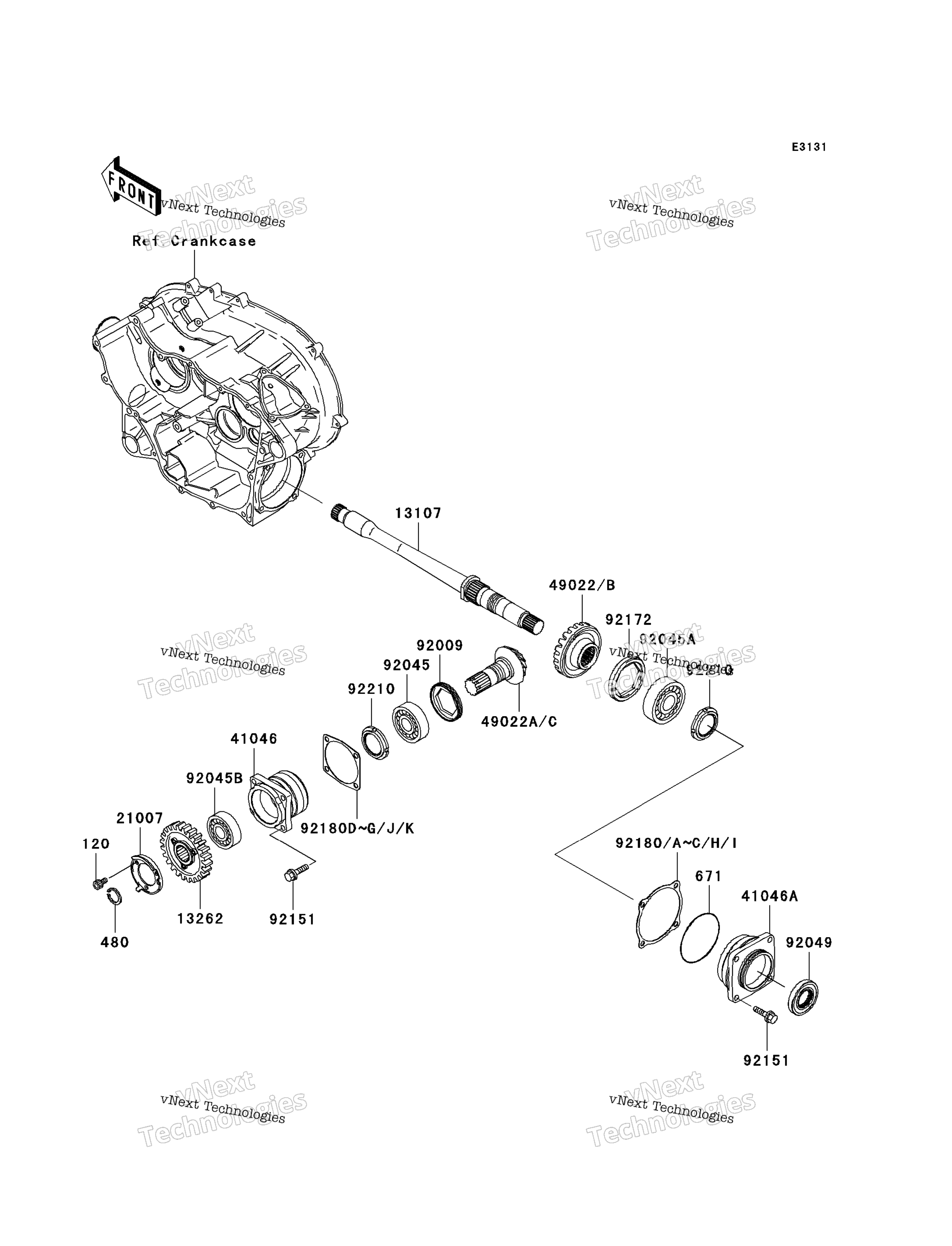 Передняя часть Bevel Gear