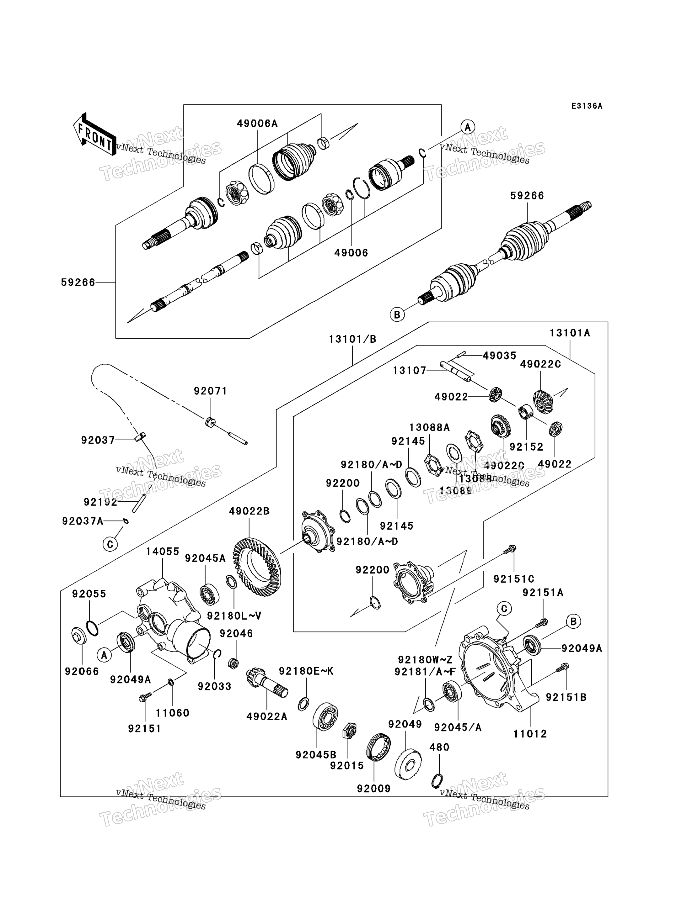 Привод Shaft-Front (Jk1afea1 9B547192-)
