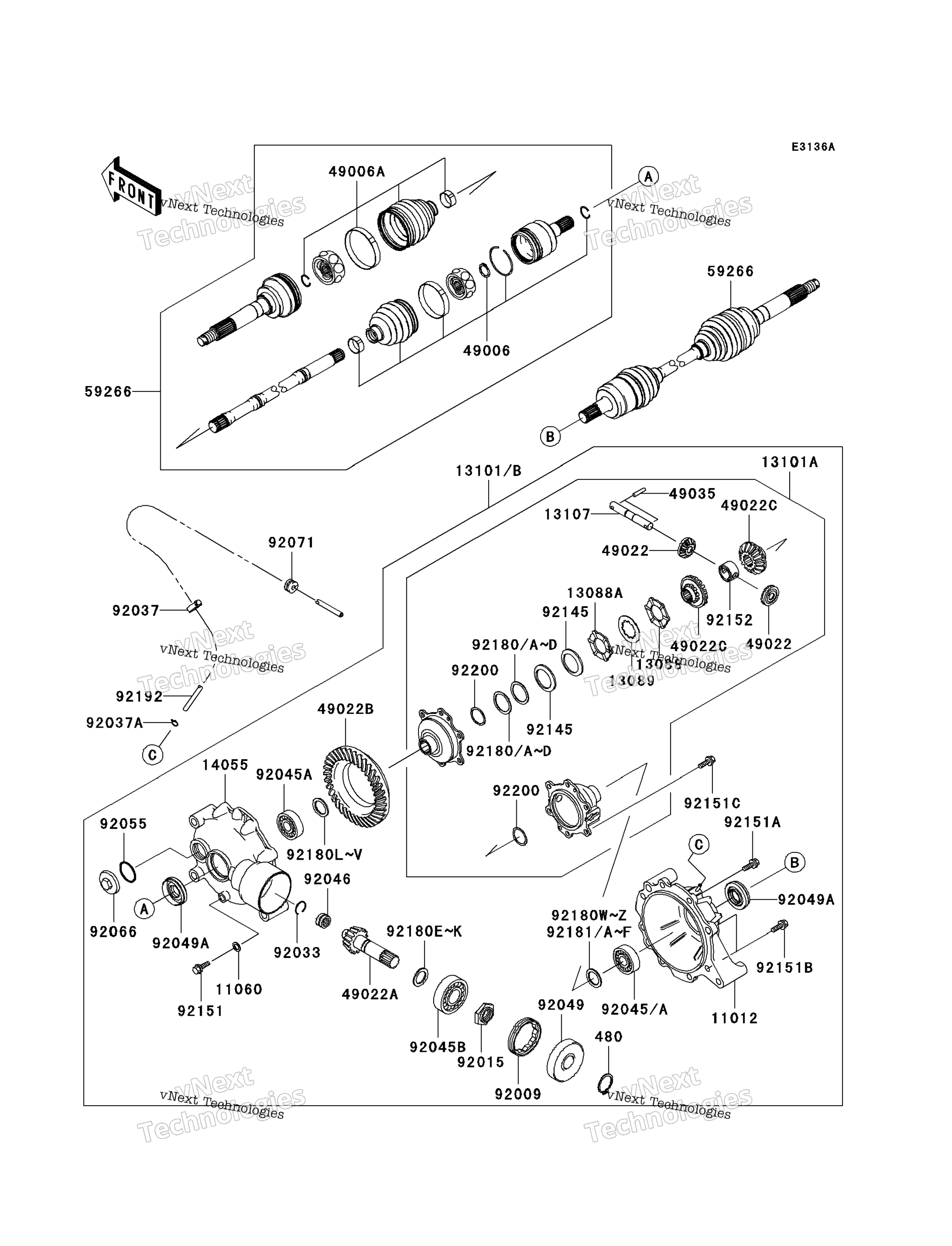Привод Shaft-Front (Jk1afec1 9B512194-)