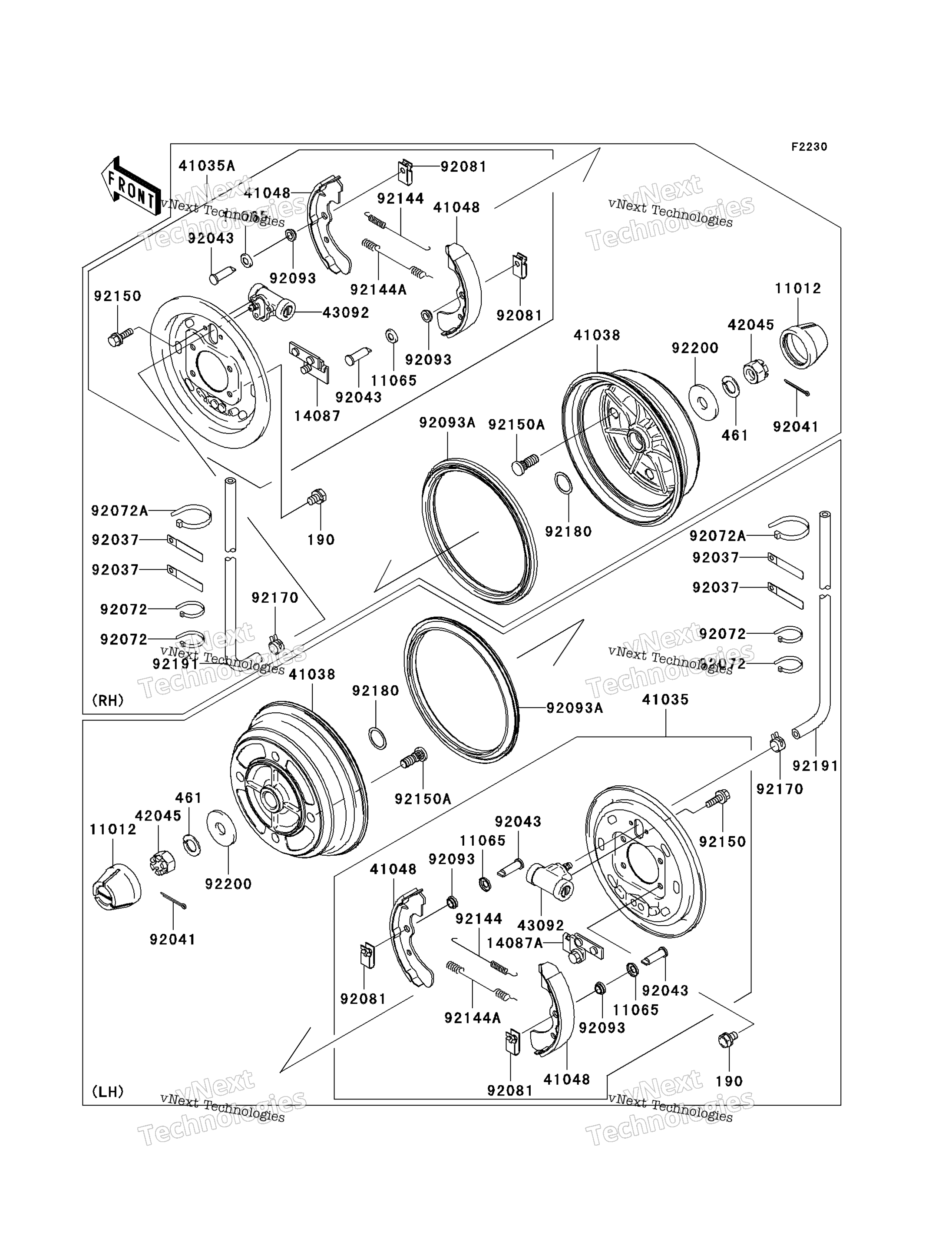 Передняя часть Hubs/Brakes (J6f)