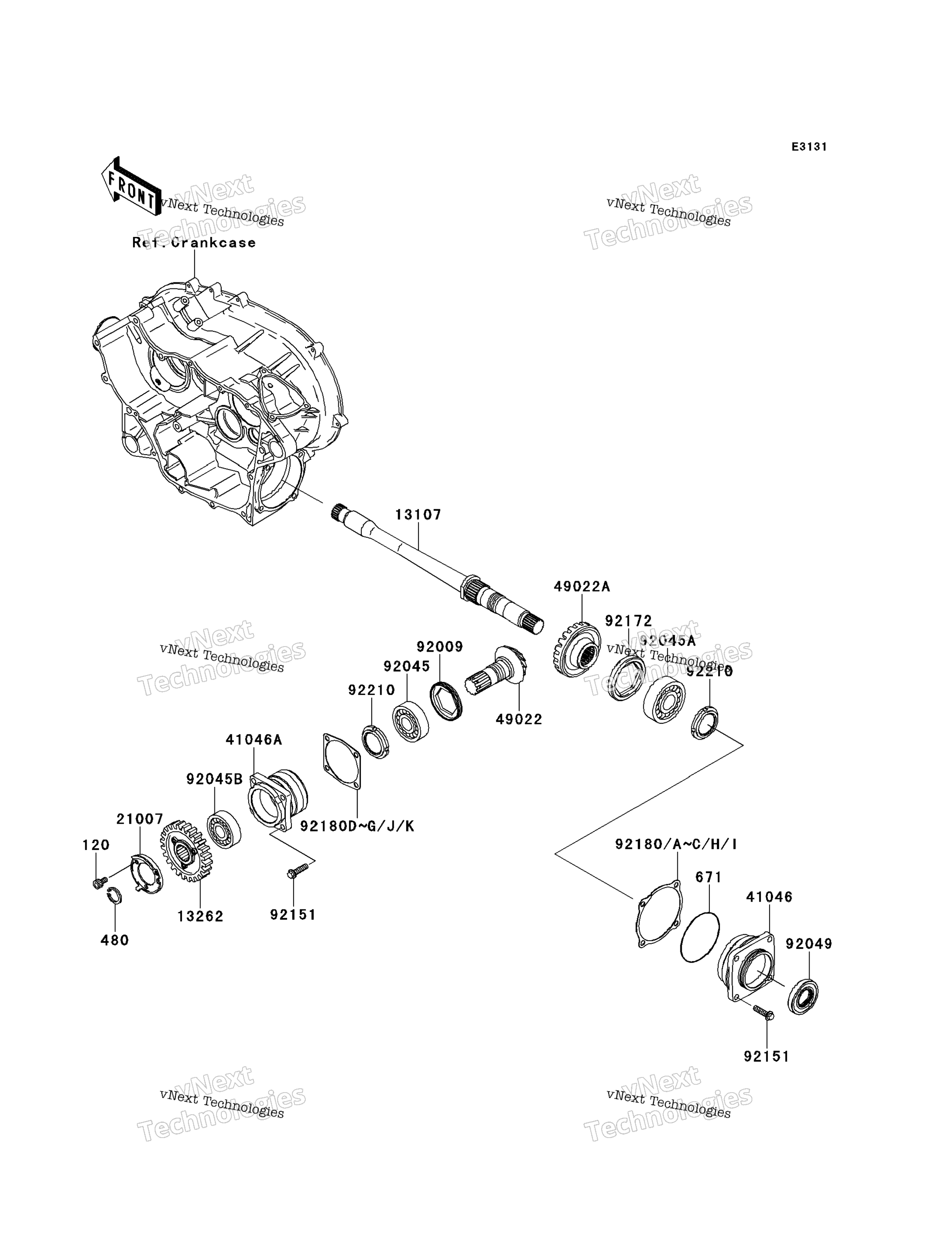 Передняя часть Bevel Gear