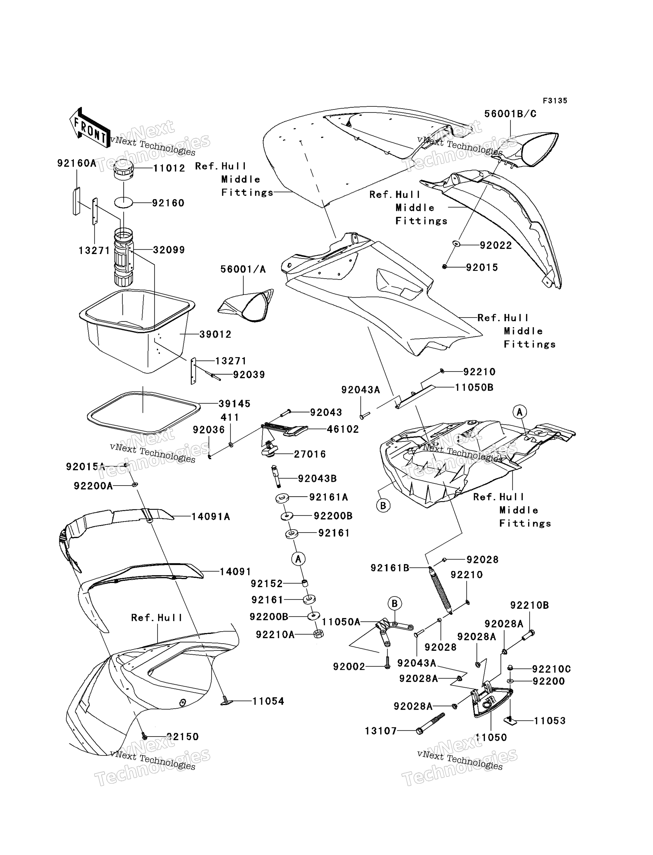Hull передний Fittings (B7f)