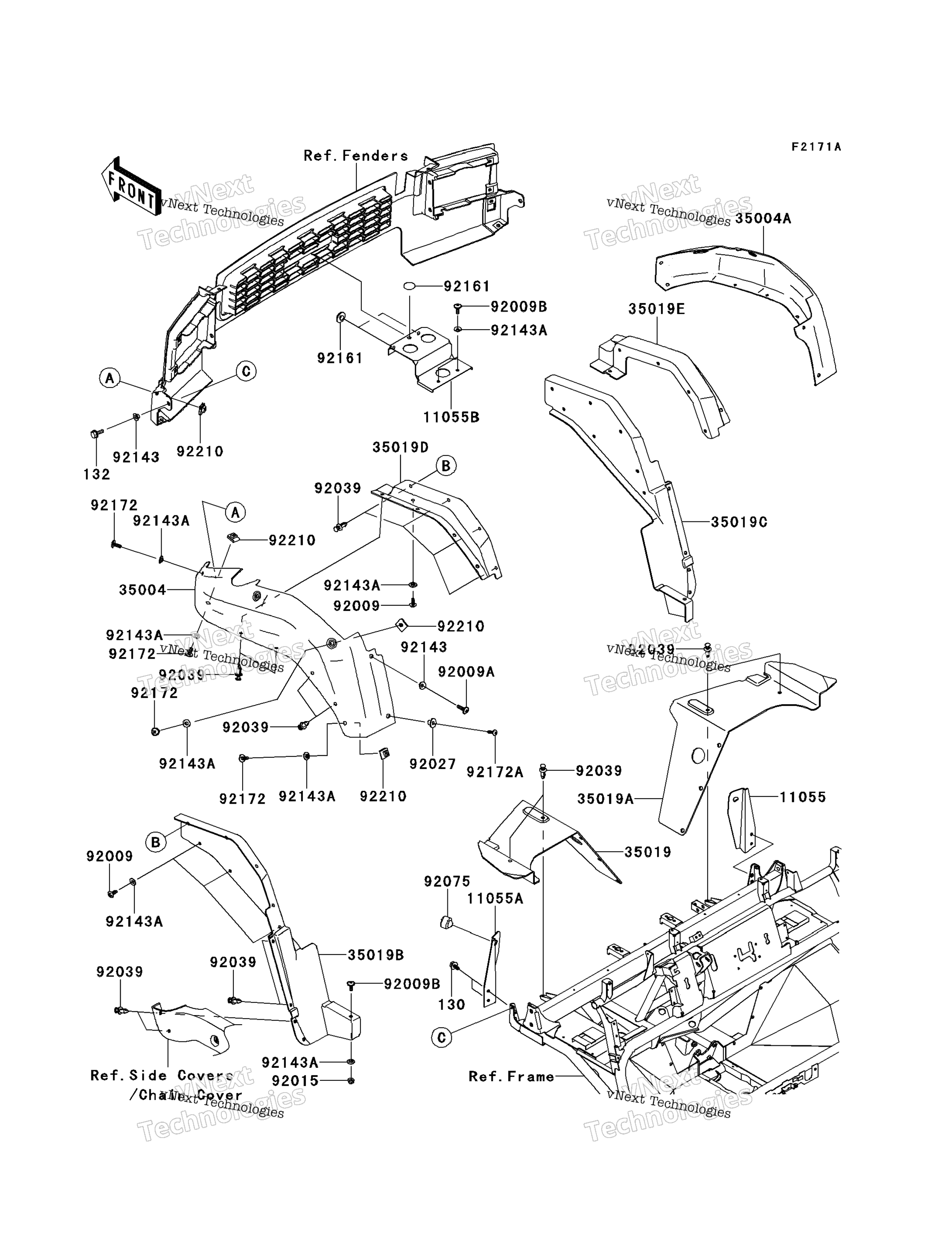Передняя часть Fender(S)(Fcf/Fdf)
