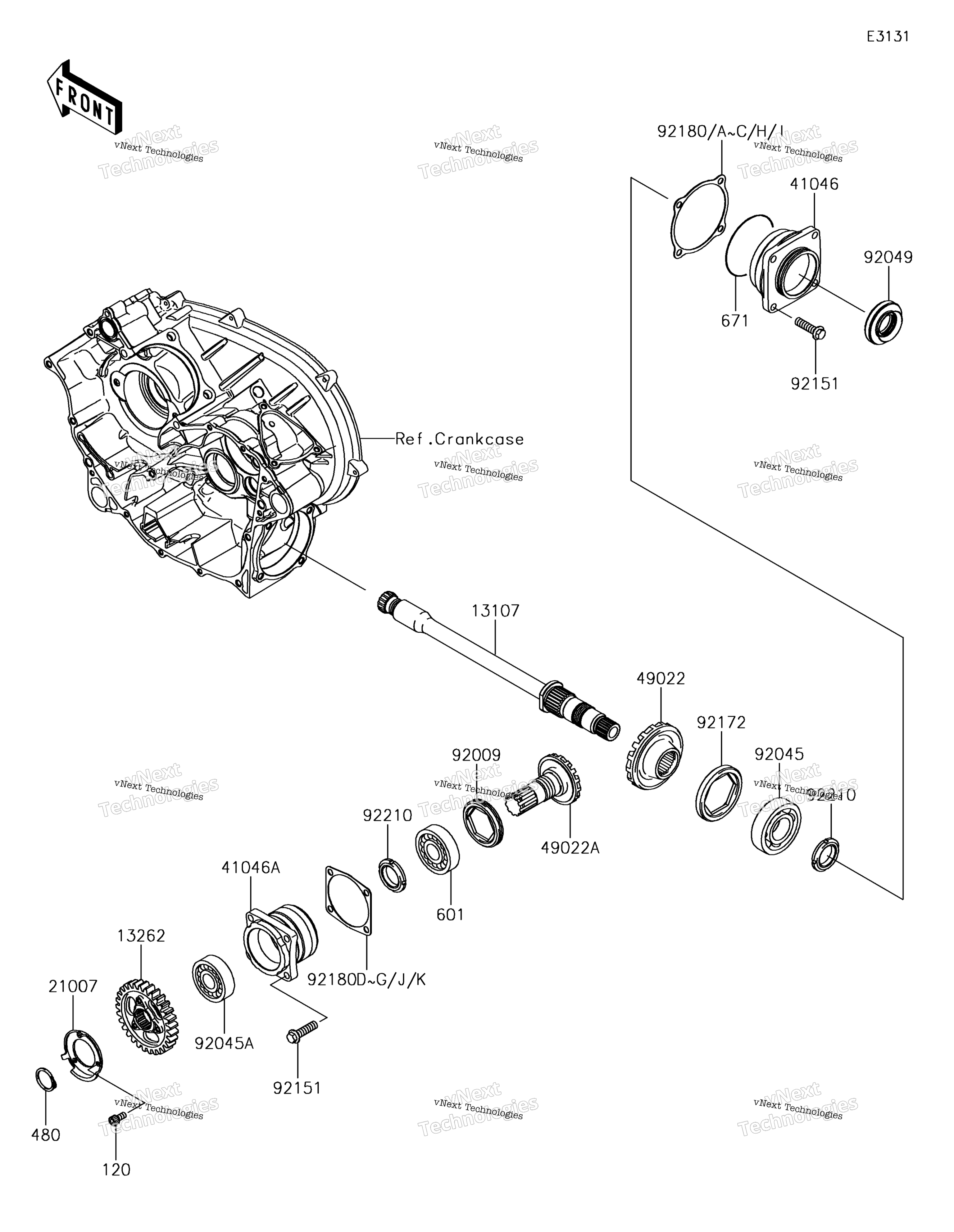 Передняя часть Bevel Gear