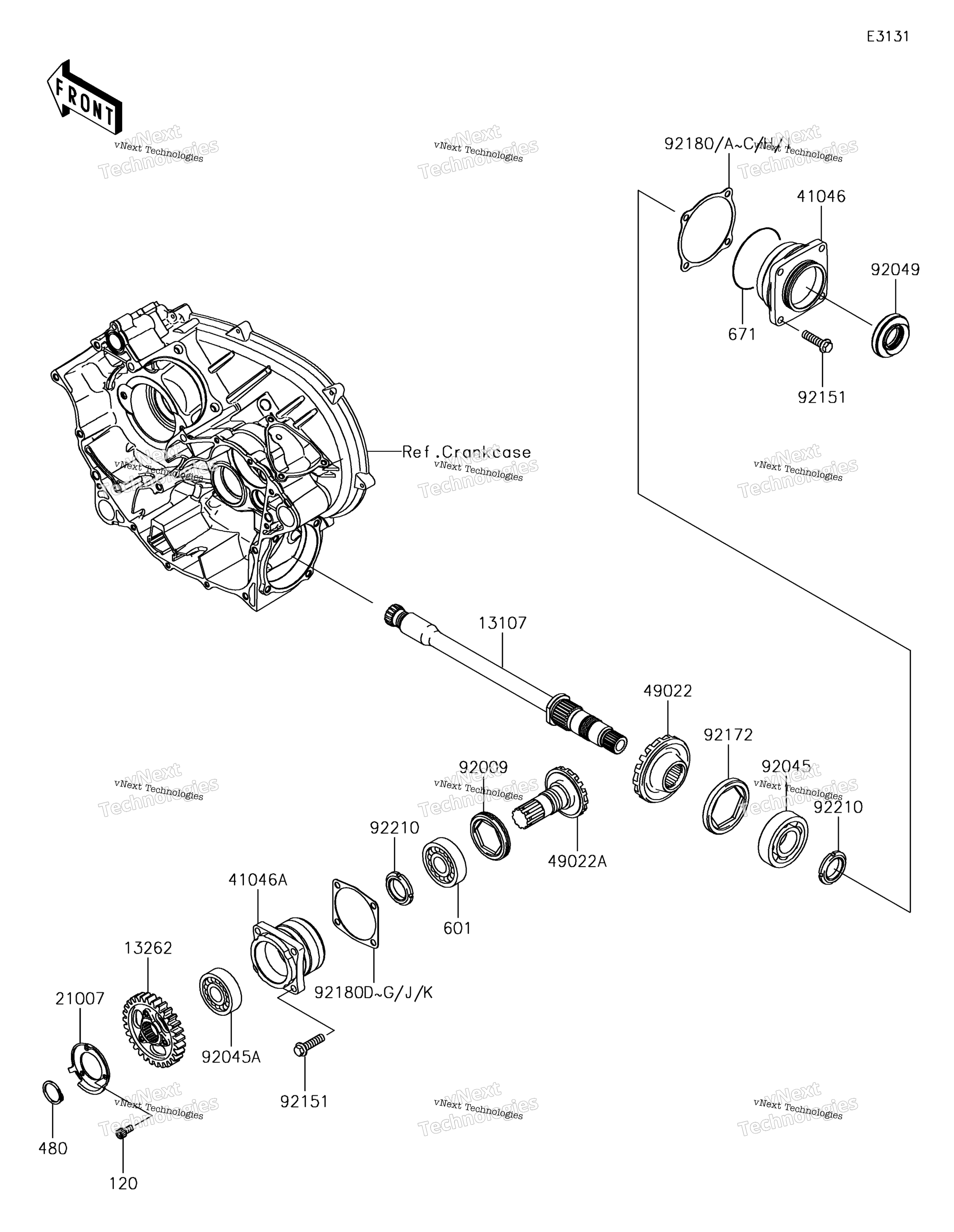 Передняя часть Bevel Gear