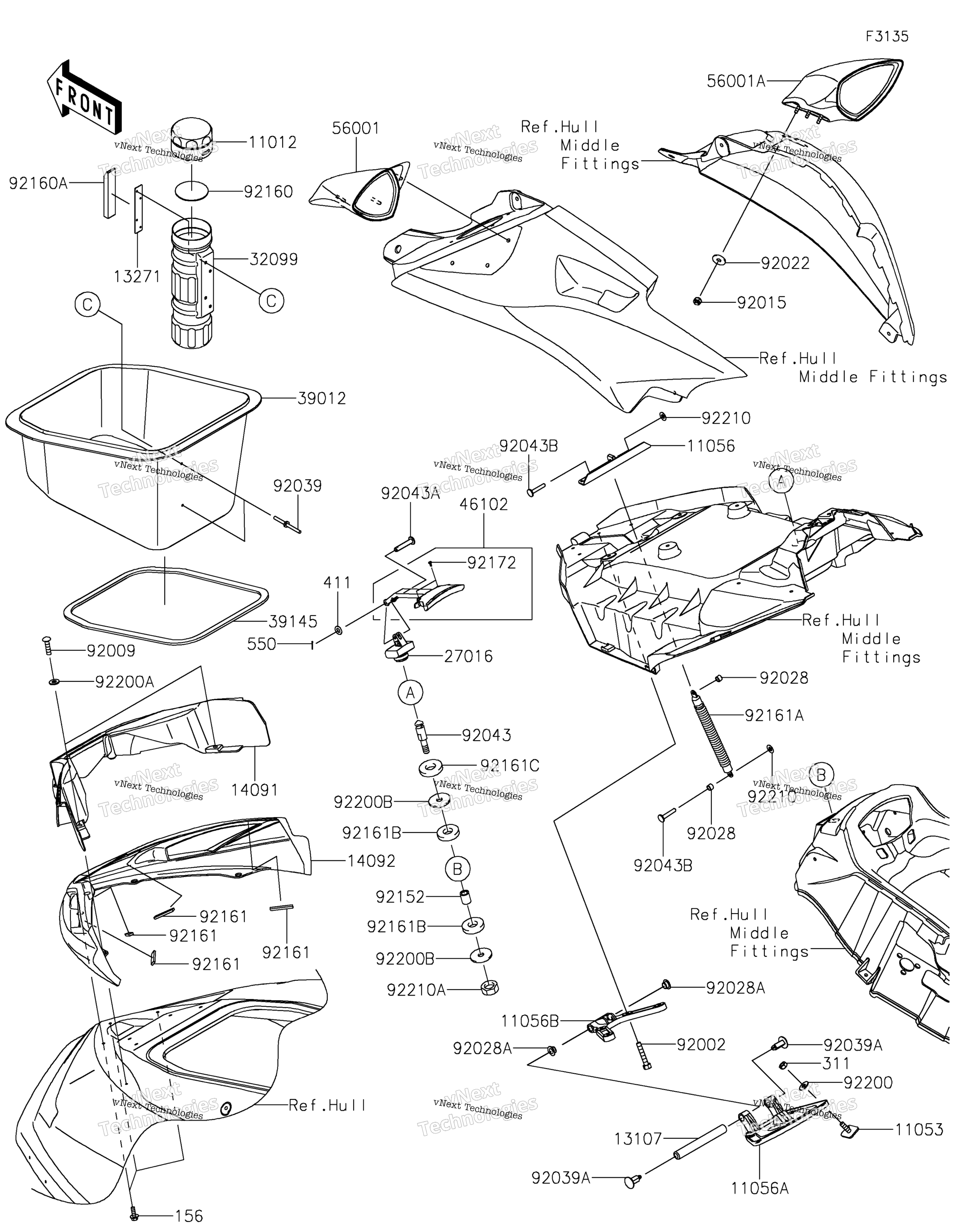 Hull передний Fittings