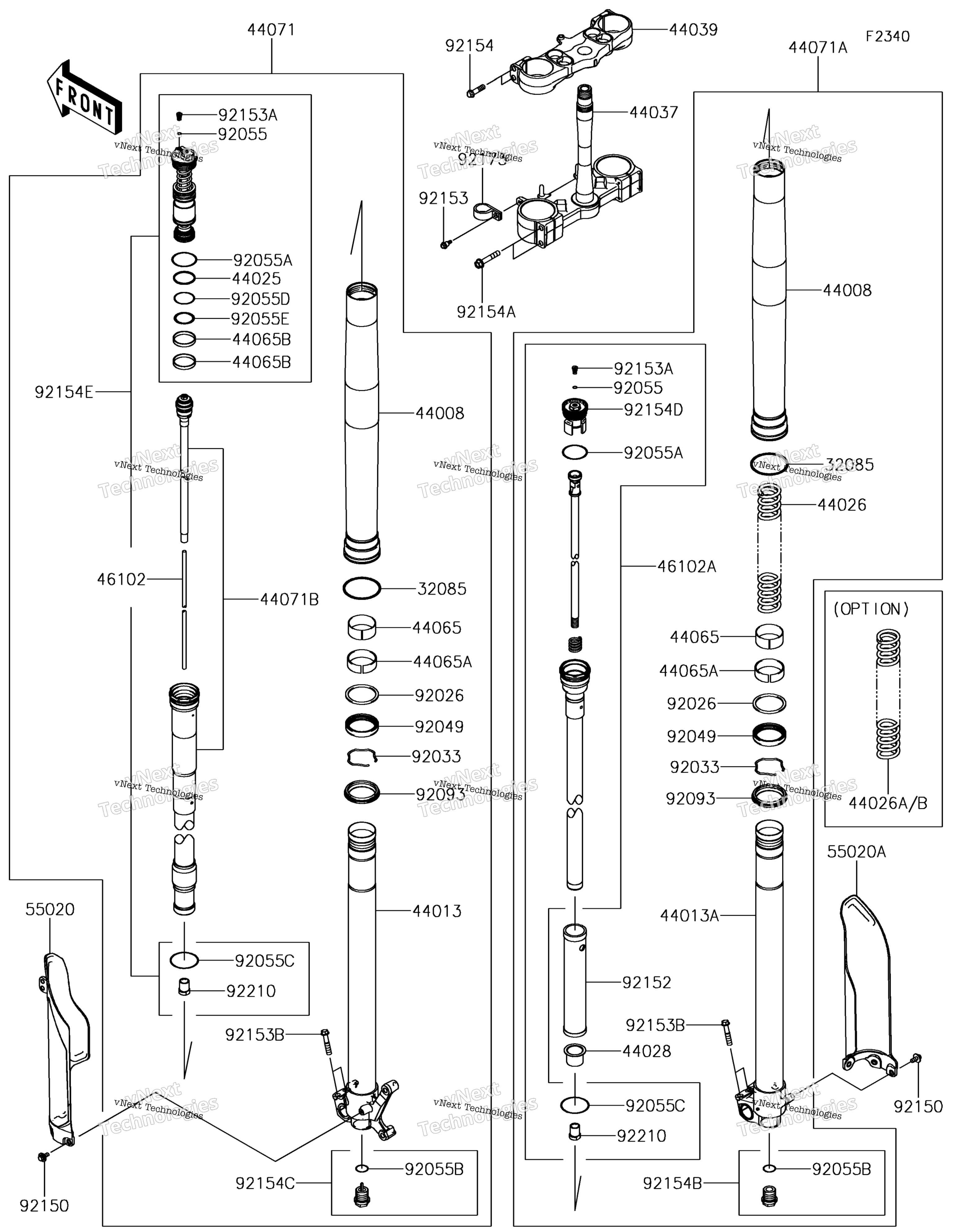 Передняя часть Fork 2