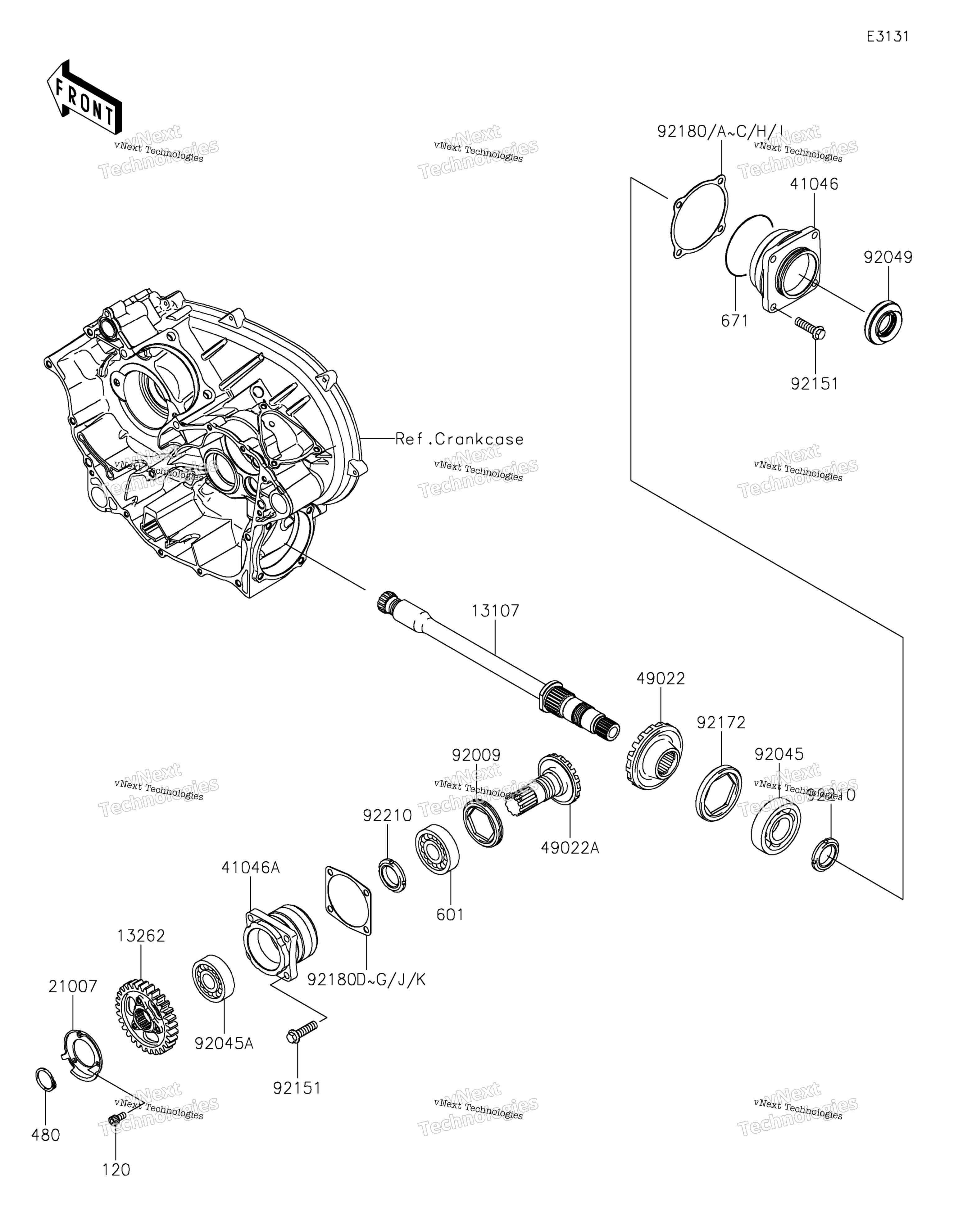 Передняя часть Bevel Gear