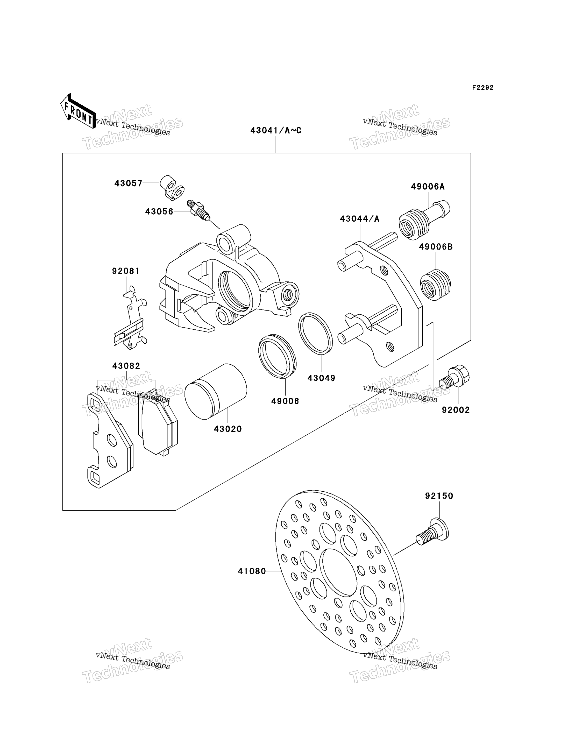 Передний тормоз (Ksf250-A15-A17)
