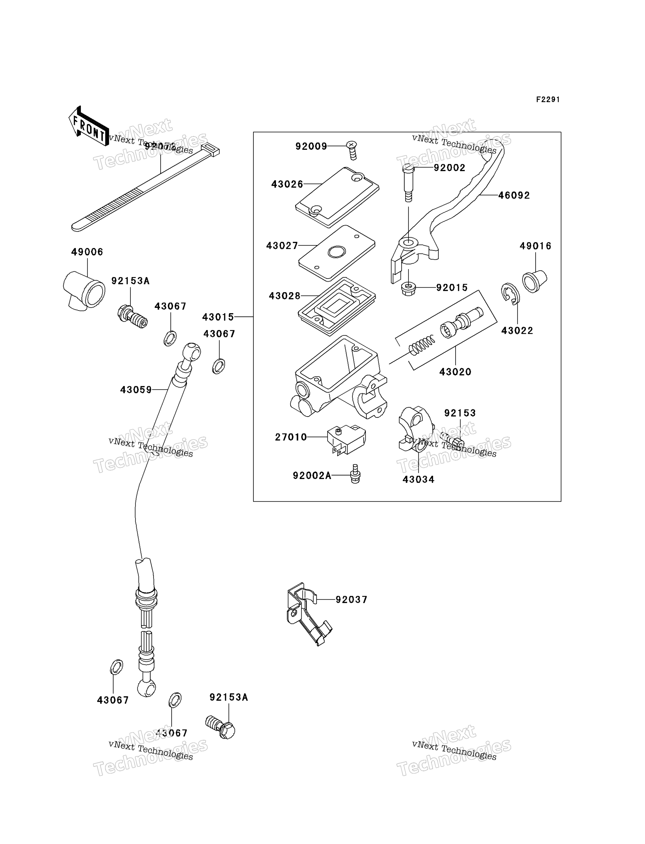 Передний главный цилиндр тормоза (F15-F18)