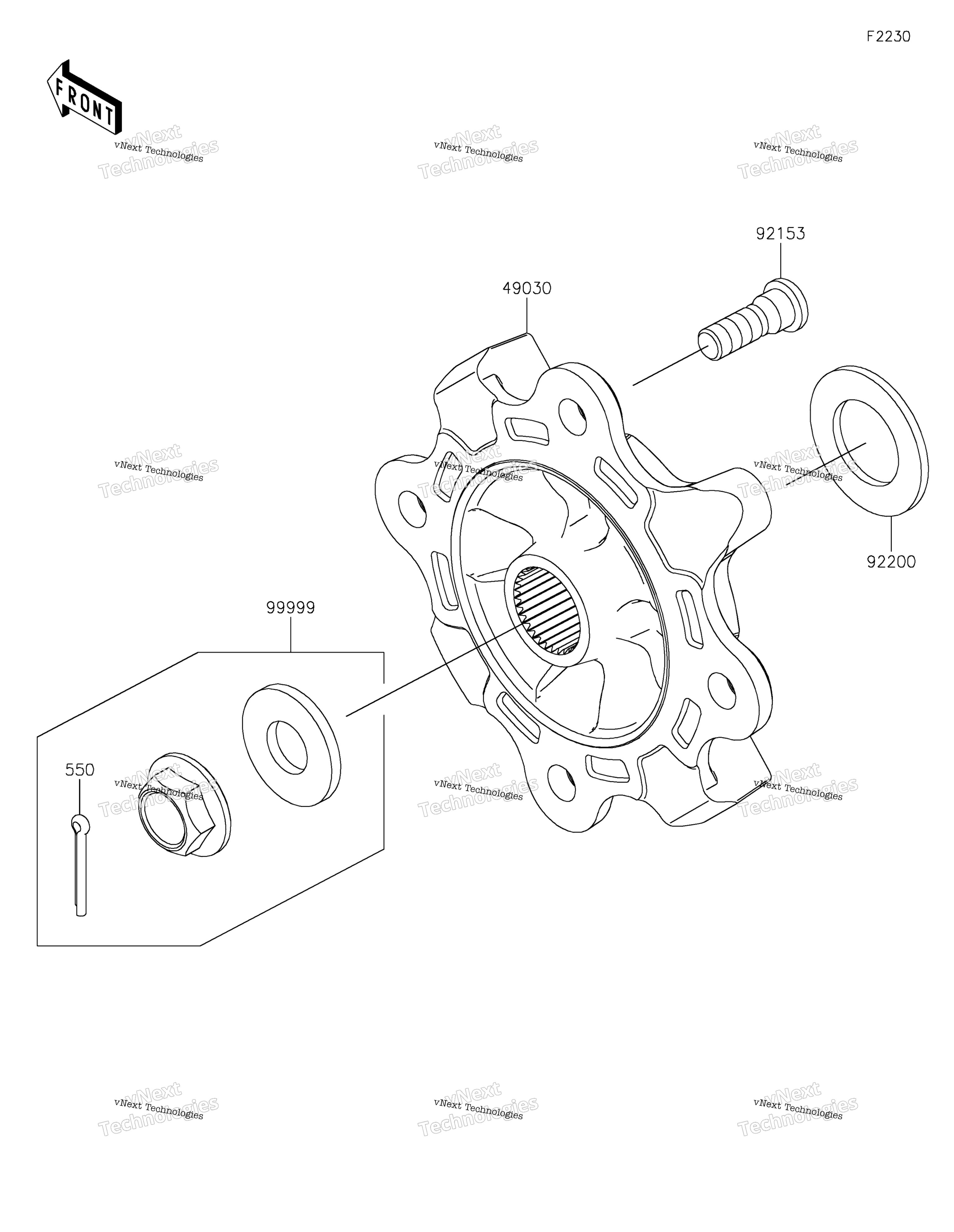 Передняя часть Hubs/Brakes