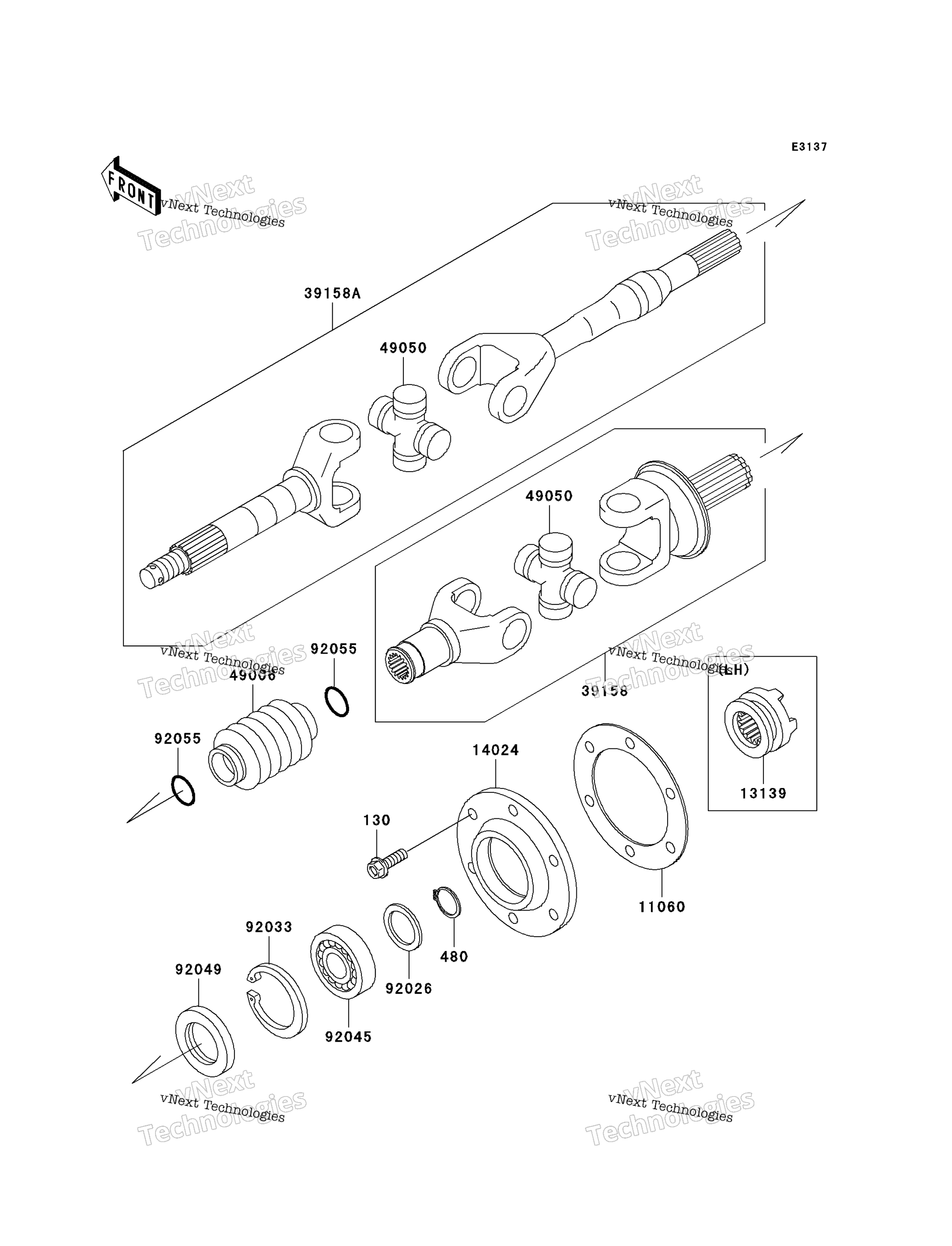 Привод Shaft-Rear (Kaf620-G1-G3)