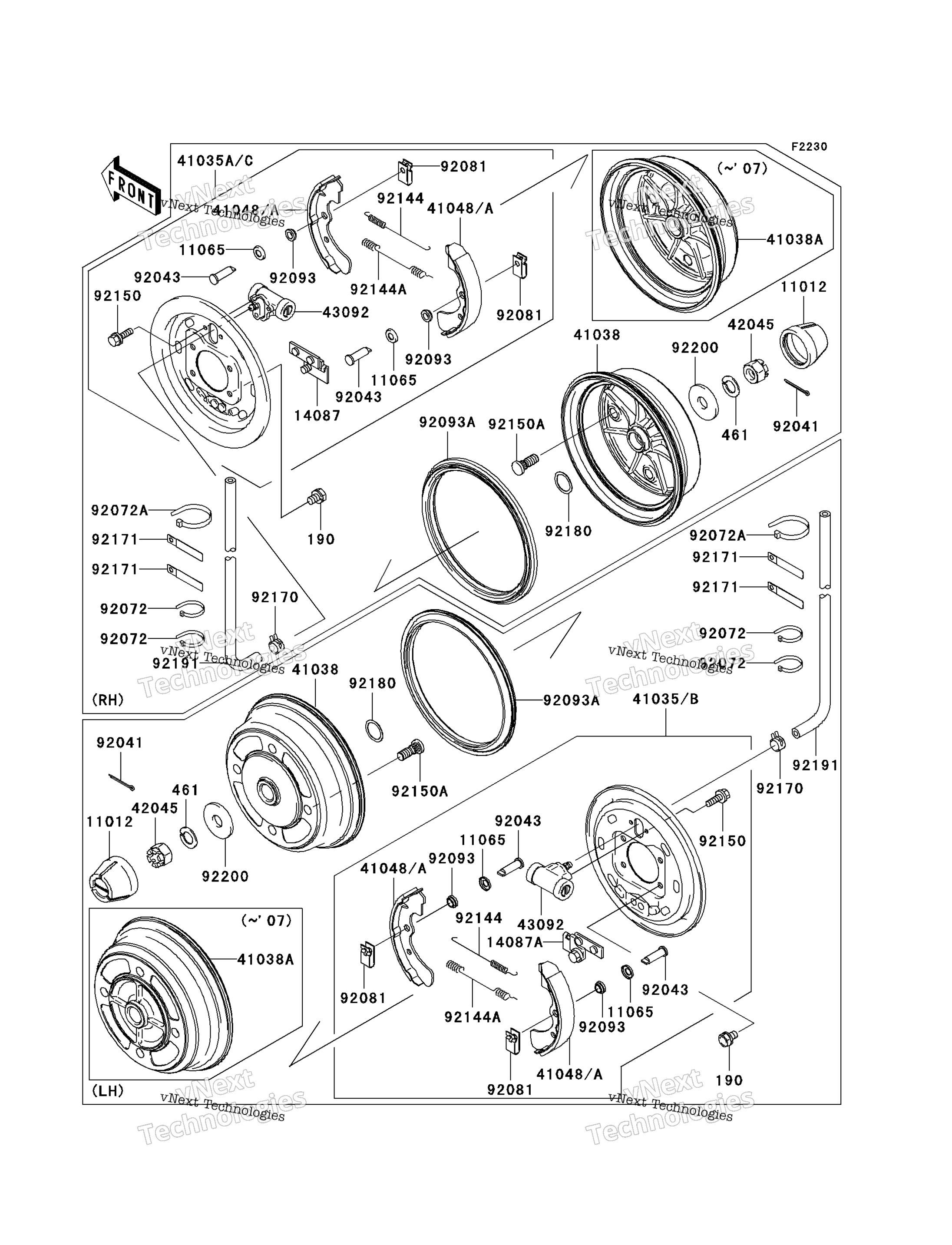 Передняя часть Hubs/Brakes