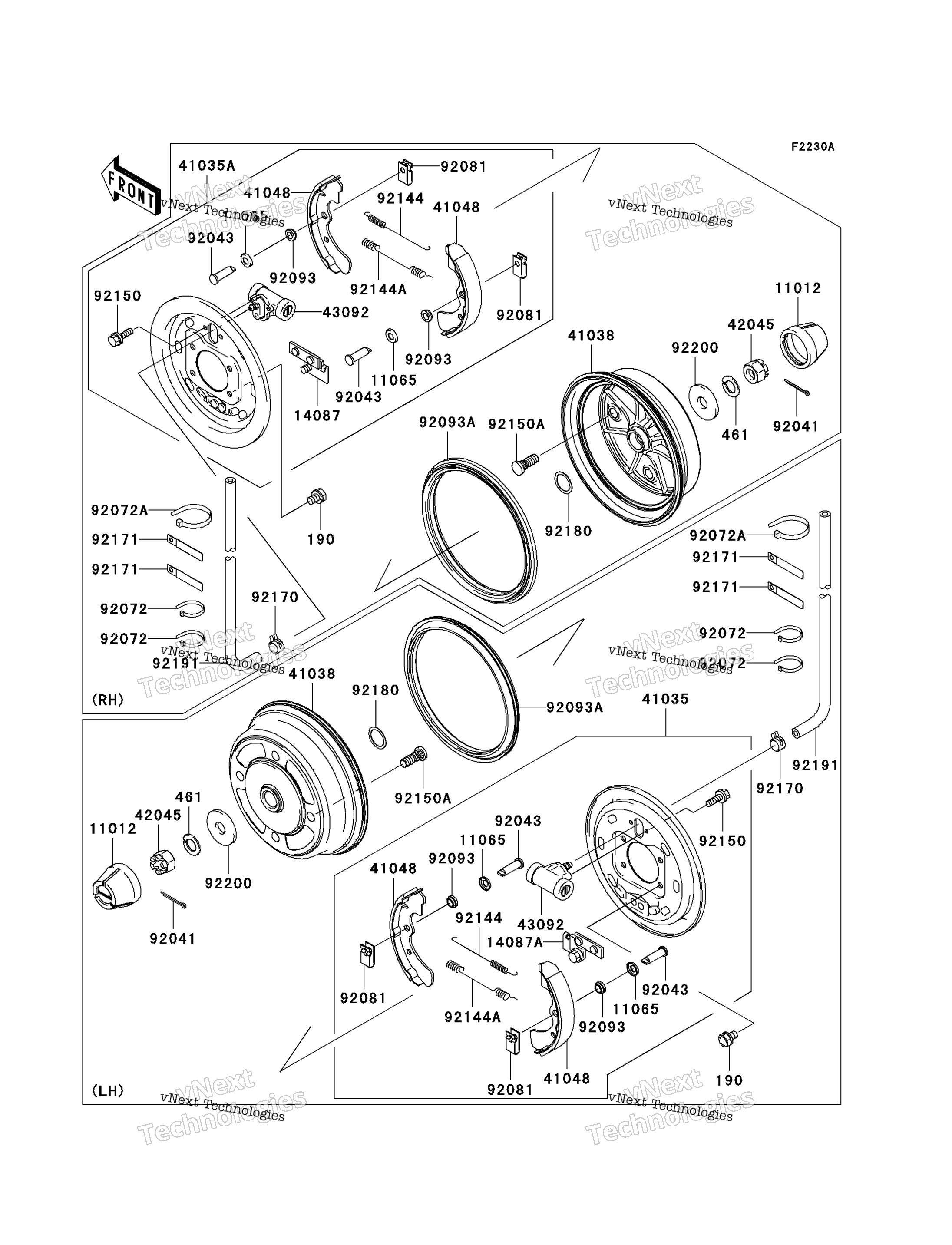 Передняя часть Hubs/Brakes (J7f/J8f)