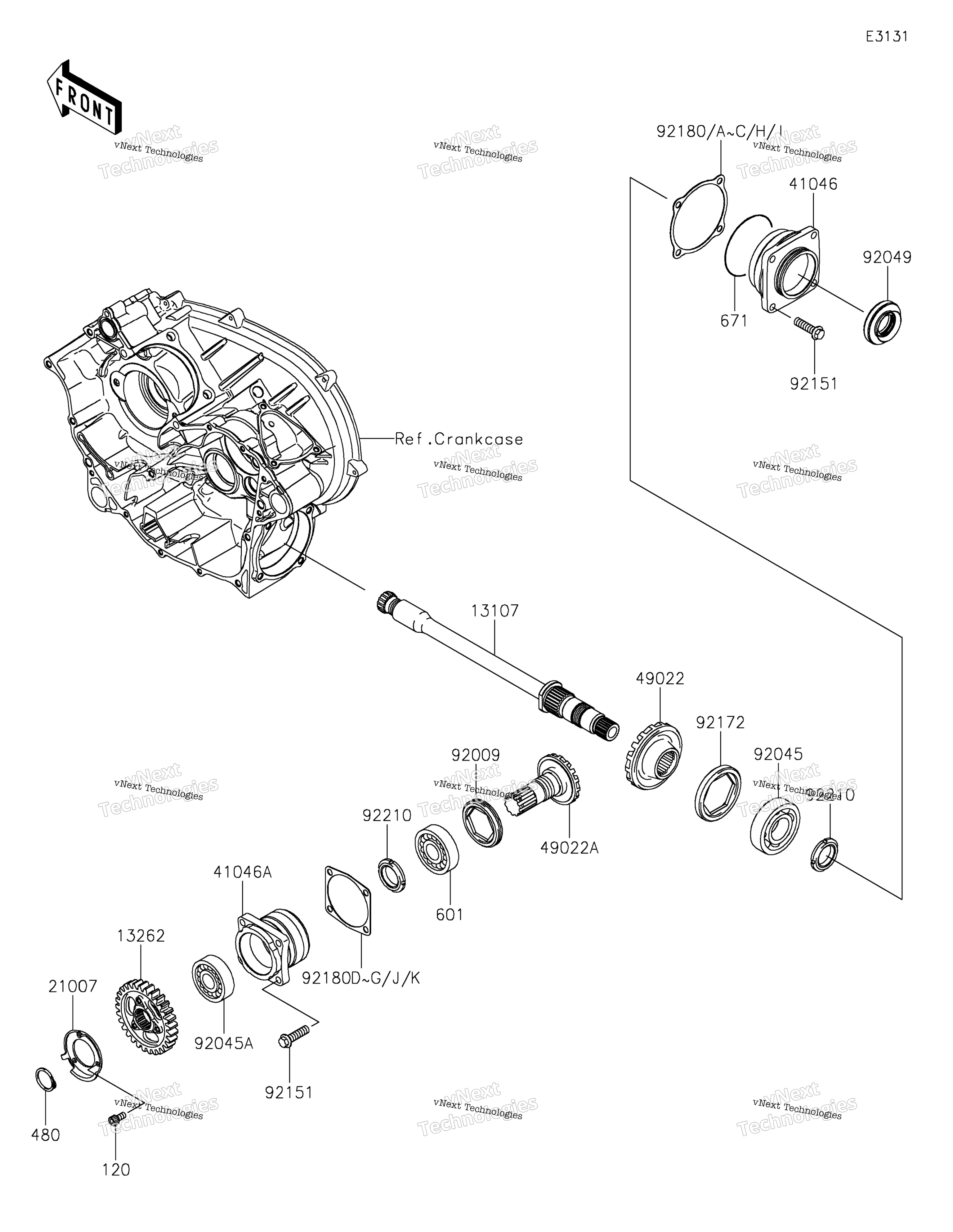 Передняя часть Bevel Gear