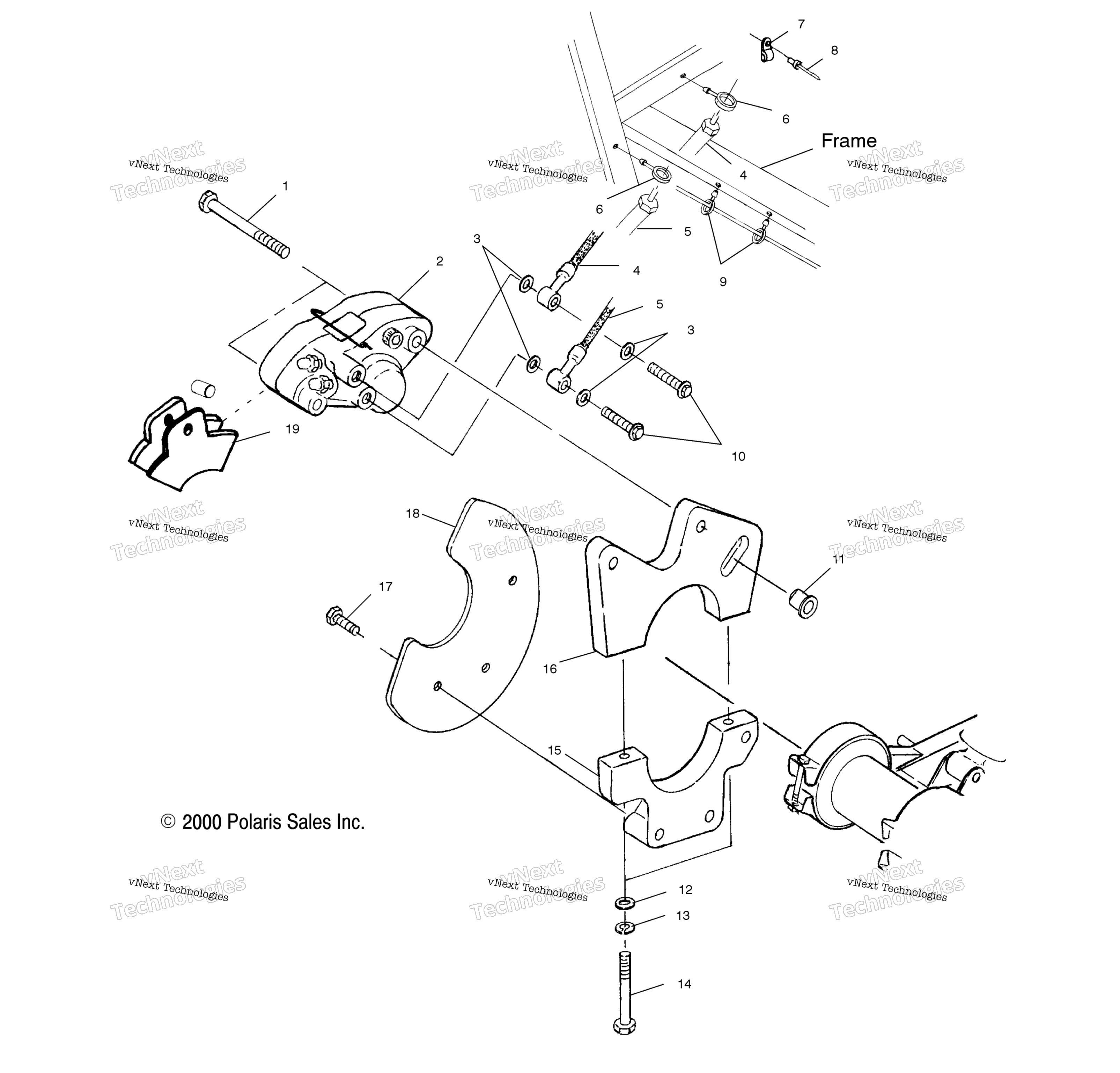 Задняя часть Caliper Mounting