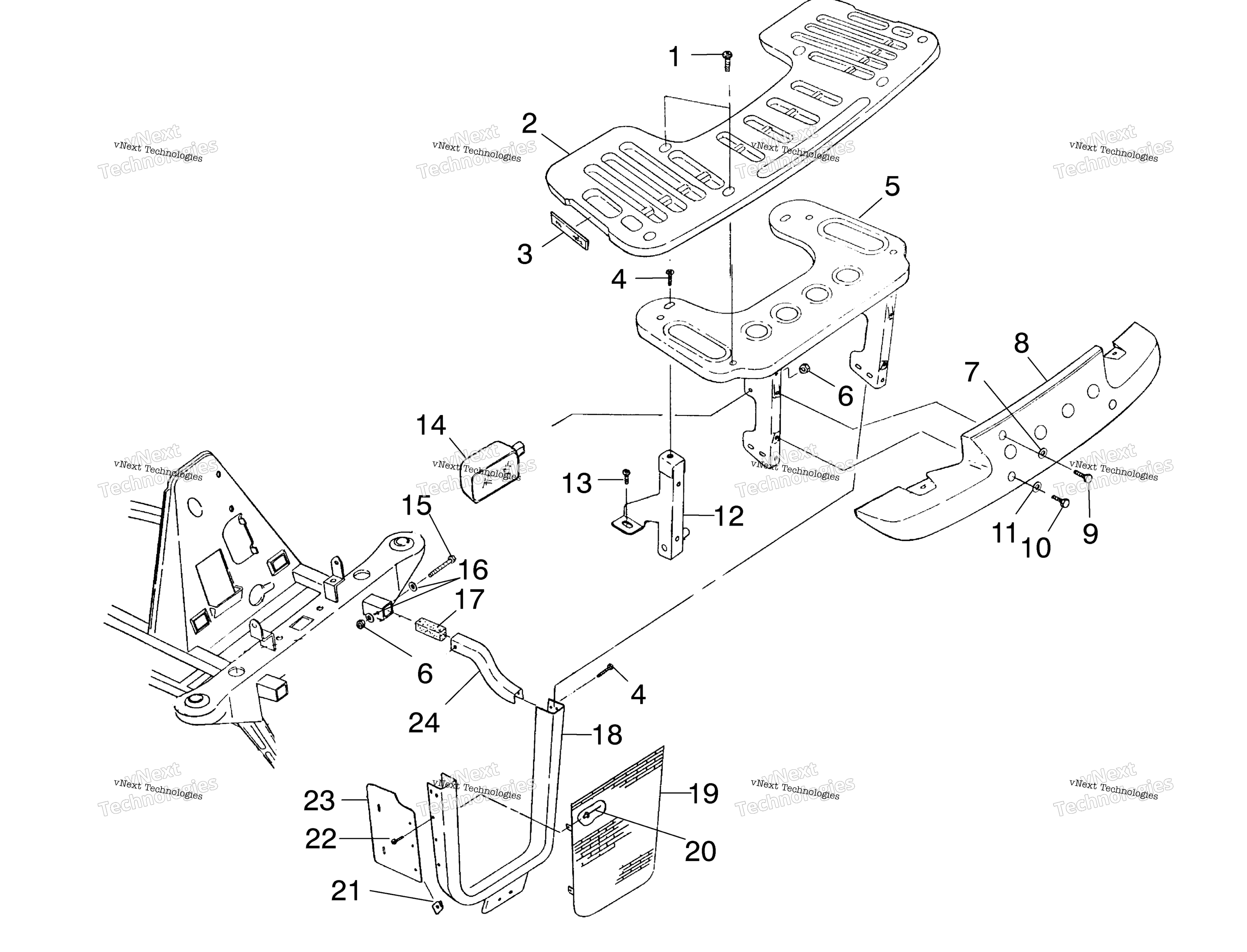 Передняя часть Rack & Bumper Mounting A00cd32aa