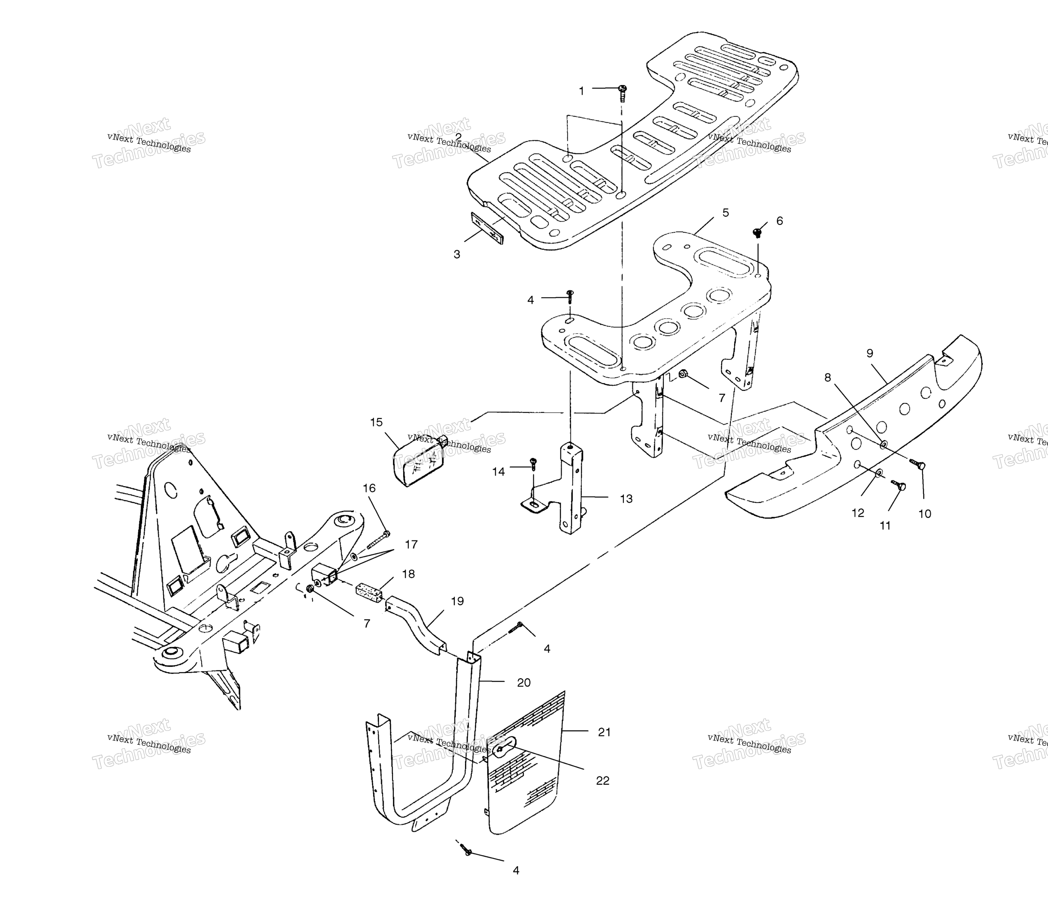 Передняя часть Rack & Bumper Mounting