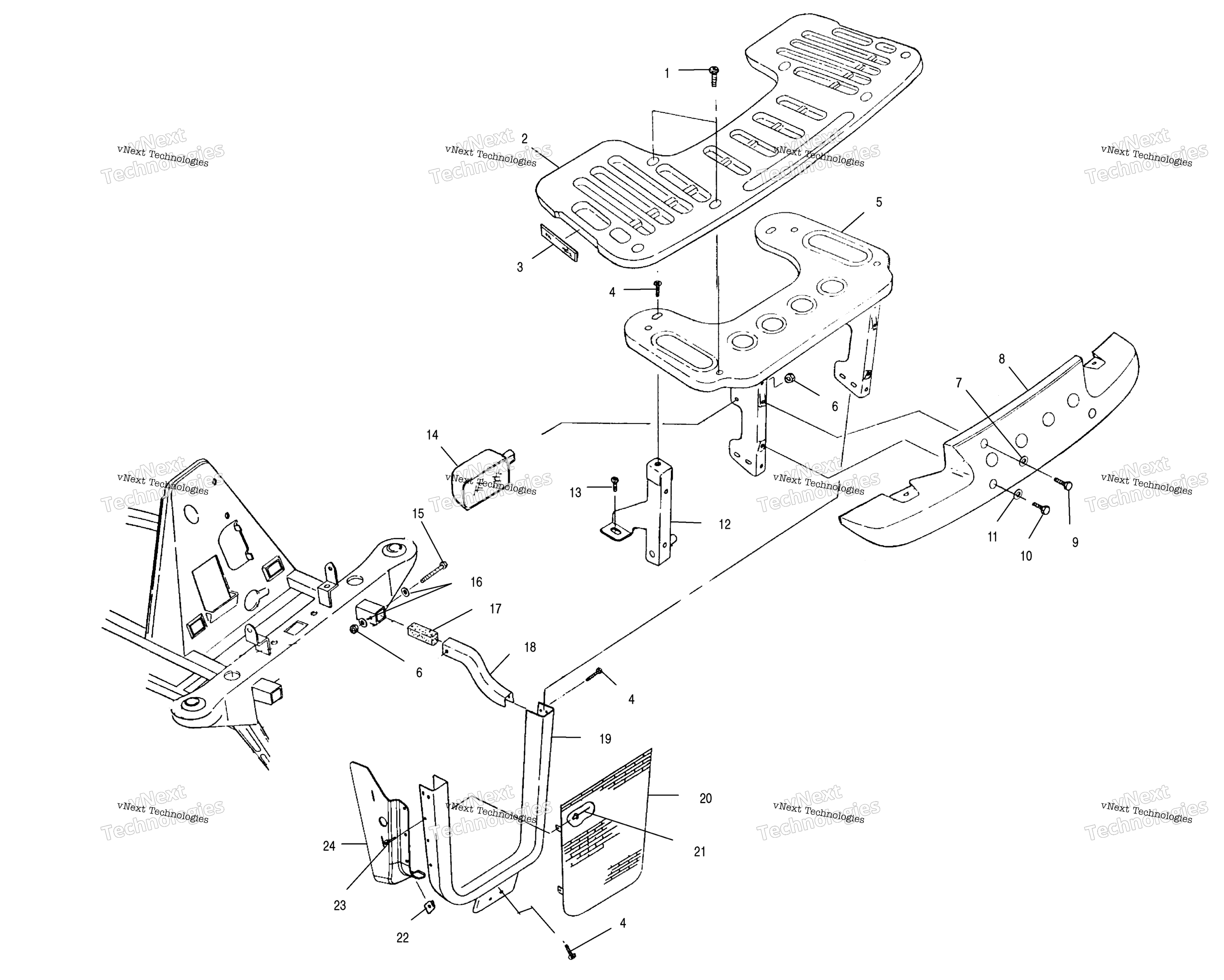 Передняя часть Rack & Bumper Mounting A00ck32aa
