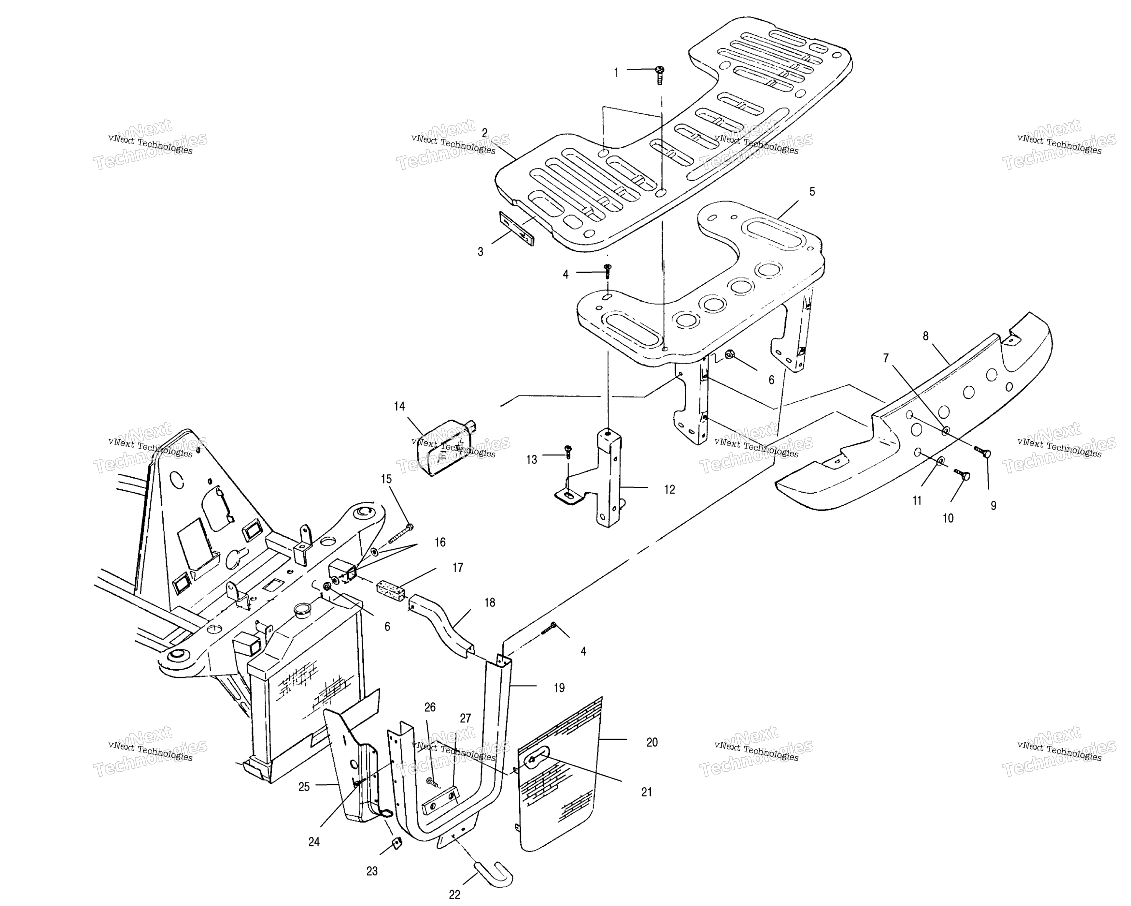 Передняя часть Rack & Bumper Mounting