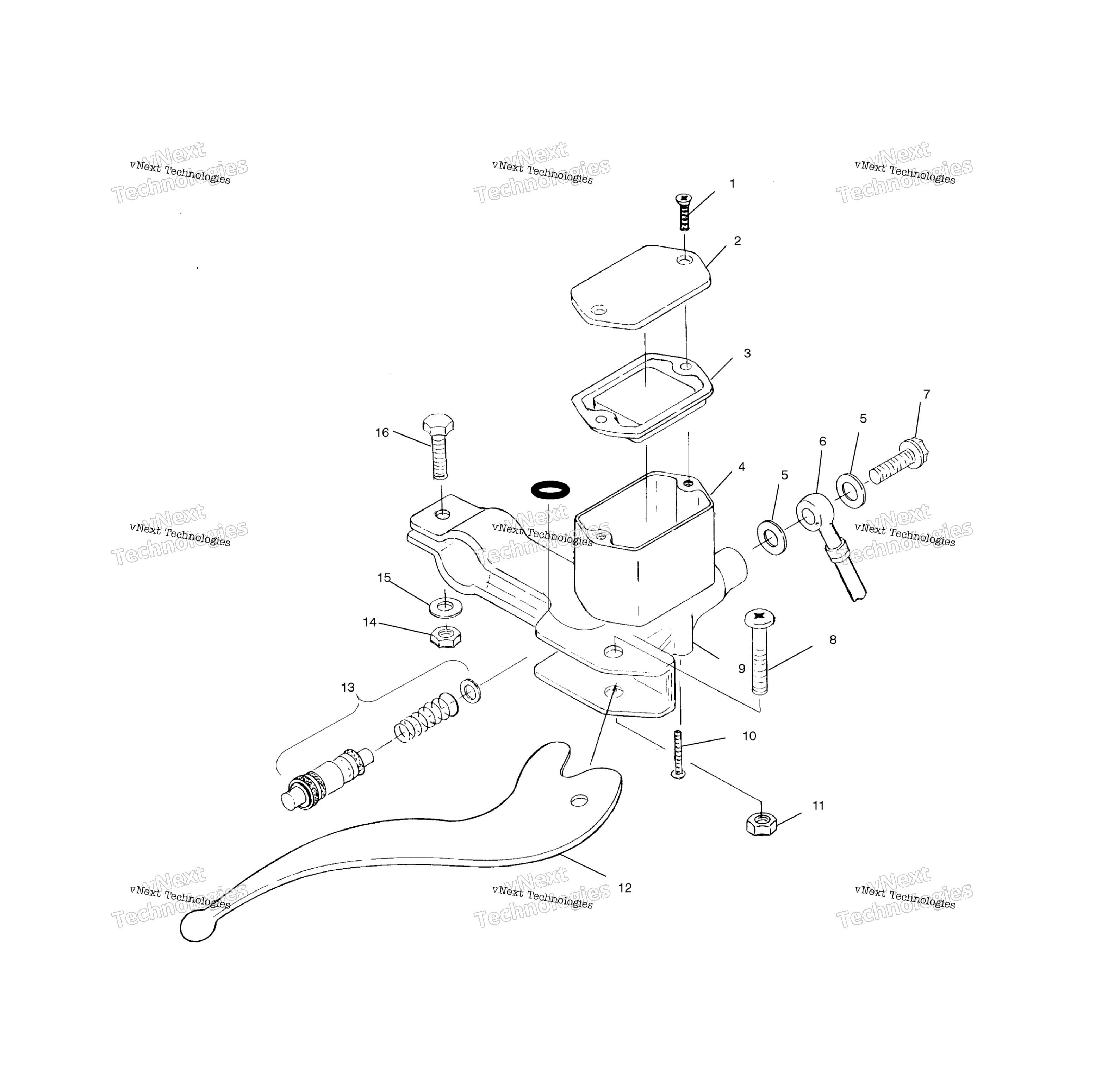 Органы управления Rh Master Cylinder/Brake Line
