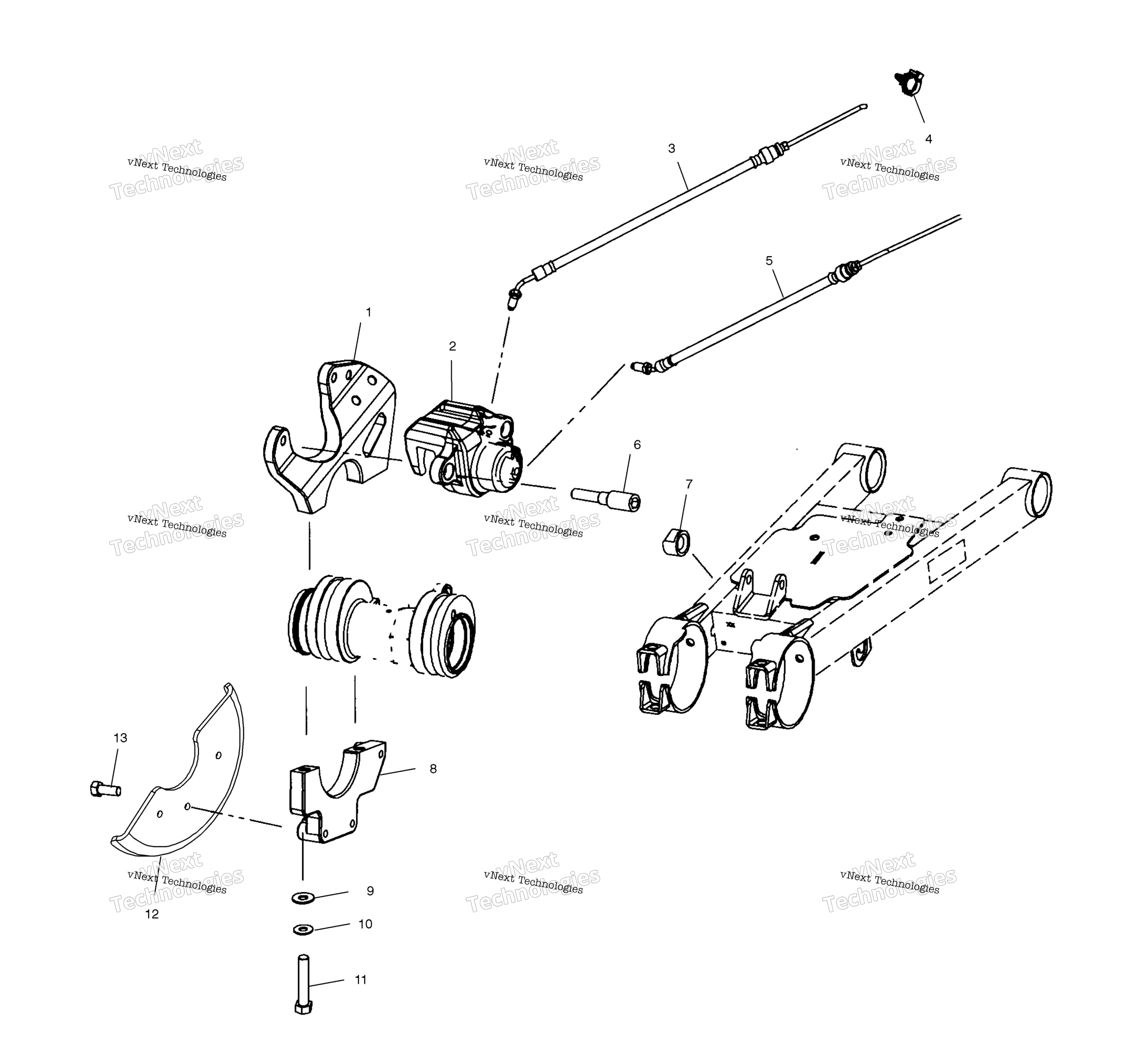 Задняя часть Caliper Mounting