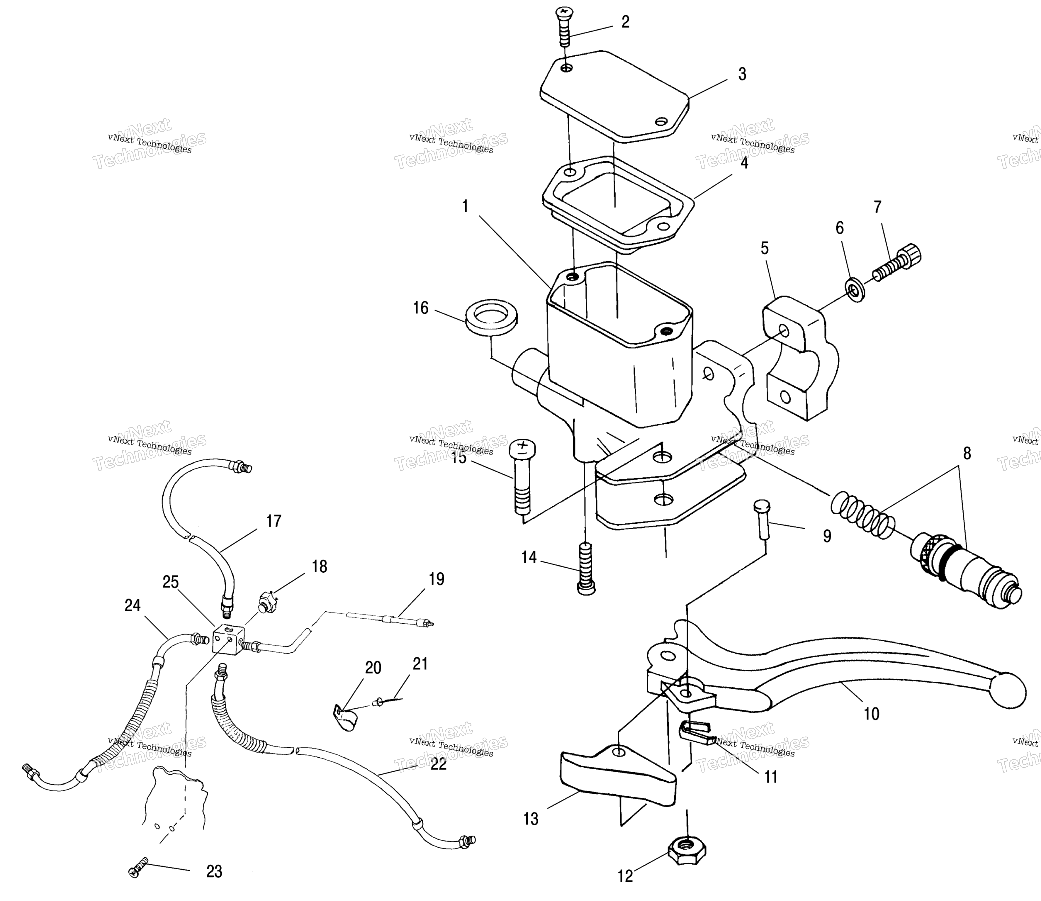 Органы управления Master Cylinder/Brake Line