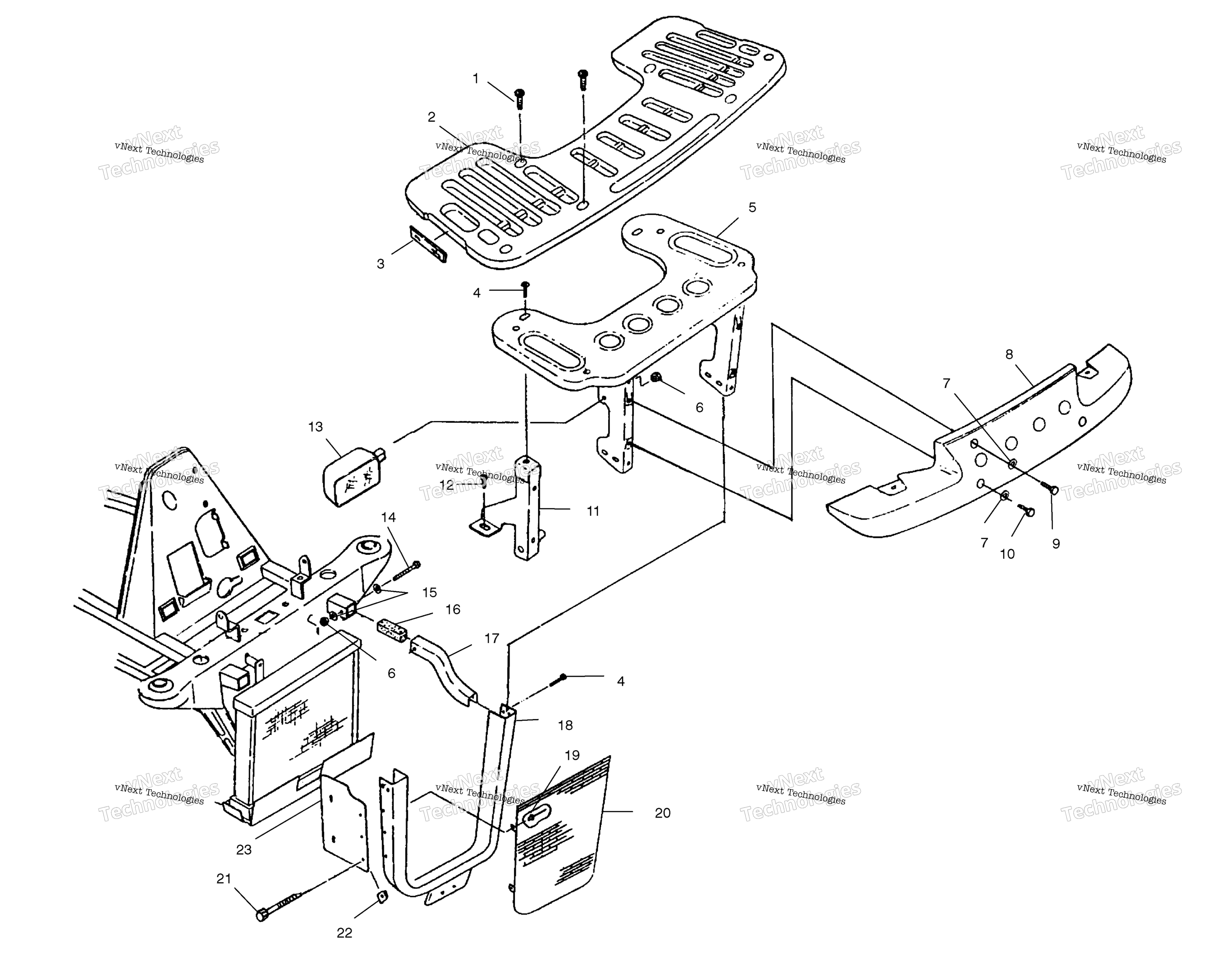 Передняя часть Rack & Bumper Mounting A01ch42aa