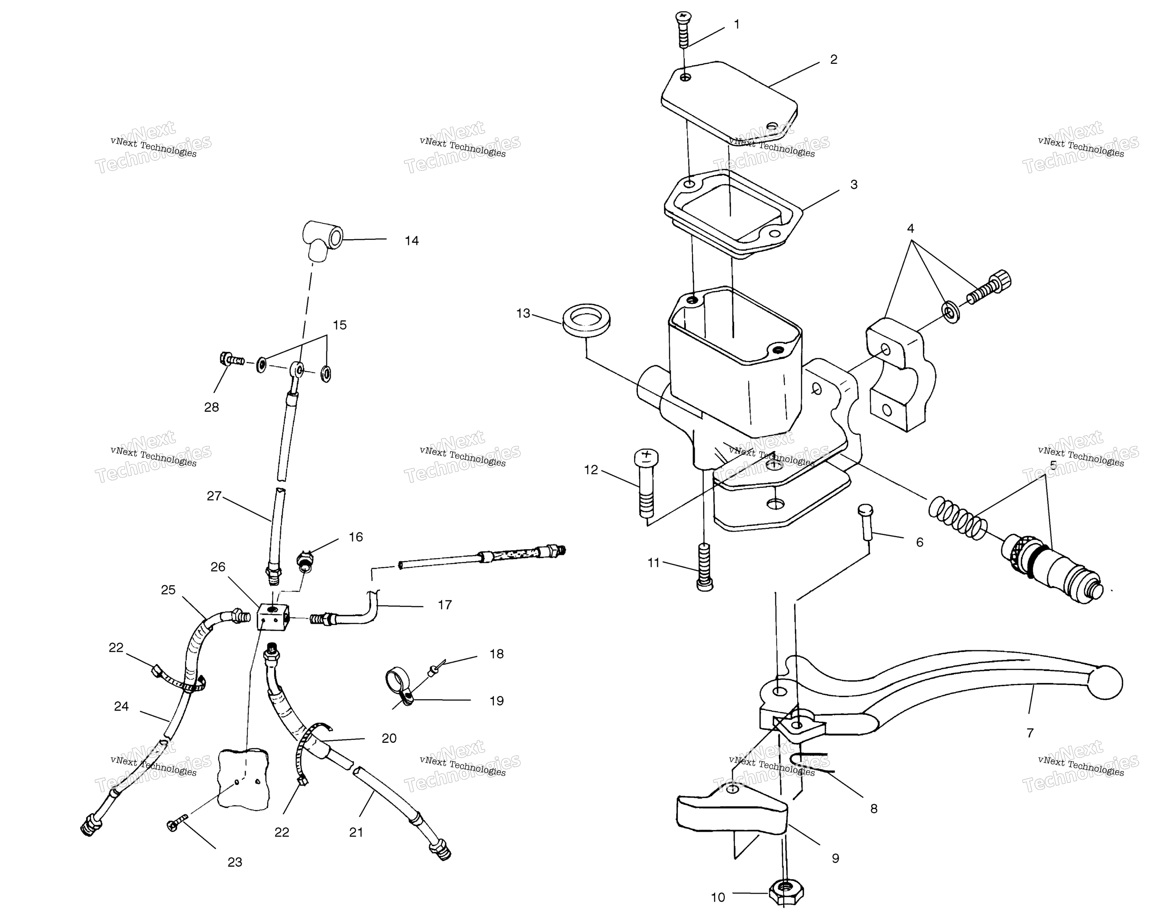 Органы управления Master Cylinder/Brake Line
