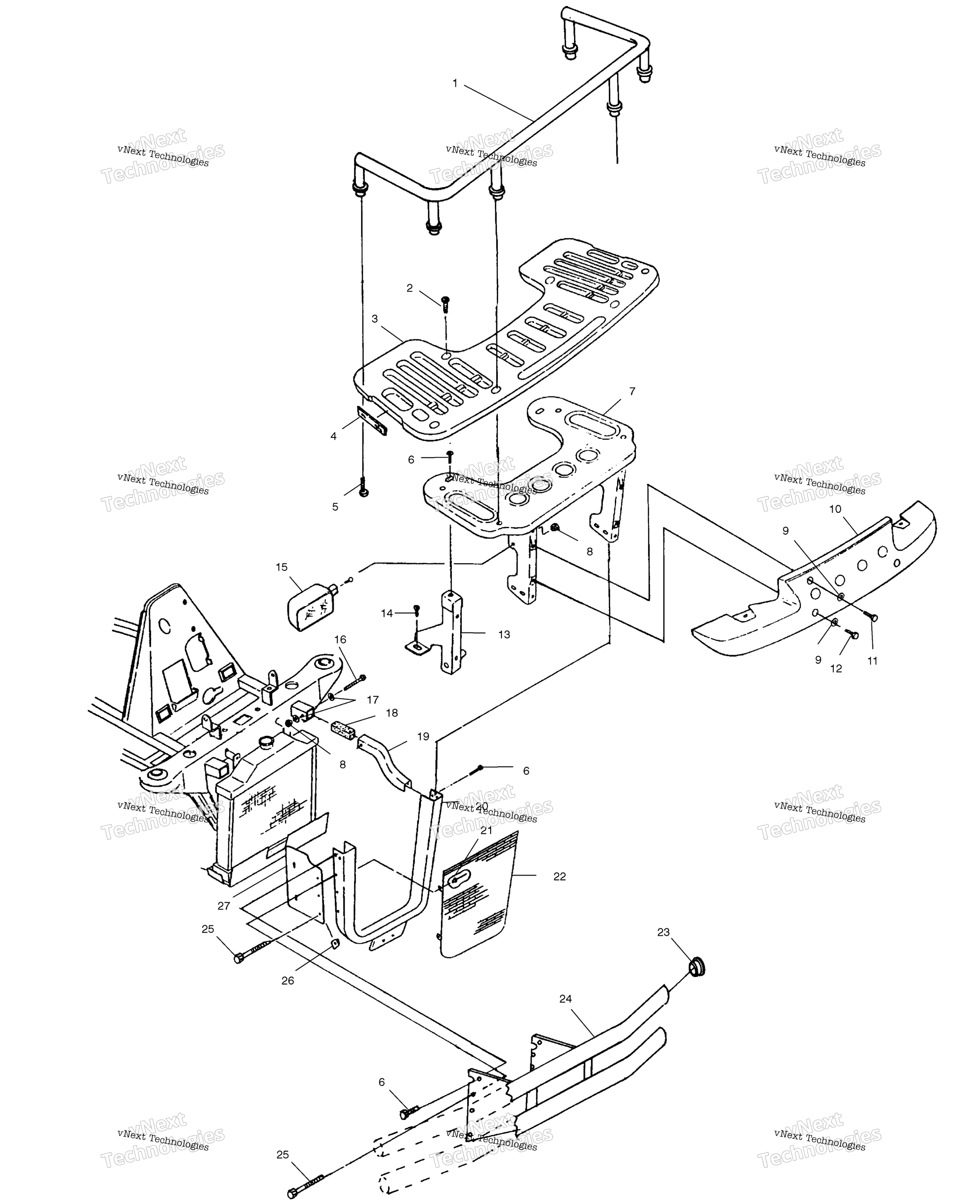 Передняя часть Rack & Bumper Mounting